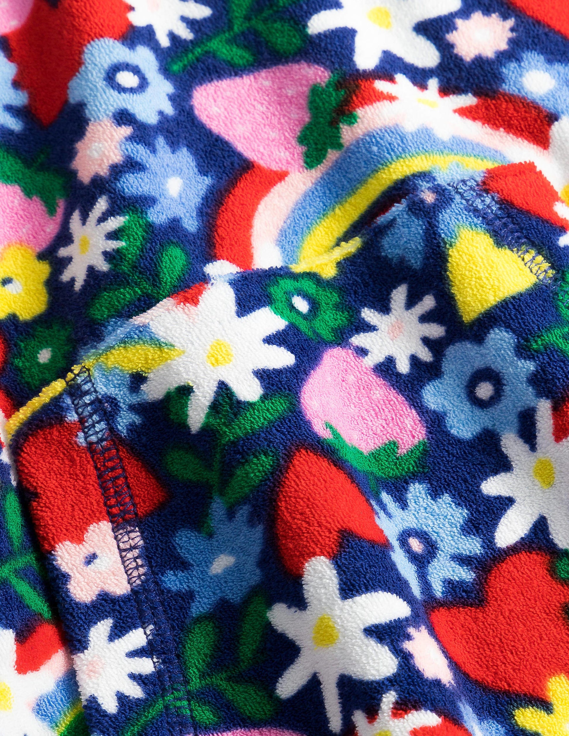Pattern Towelling Beach Dress-Multi Rainbow Ditsy-3
