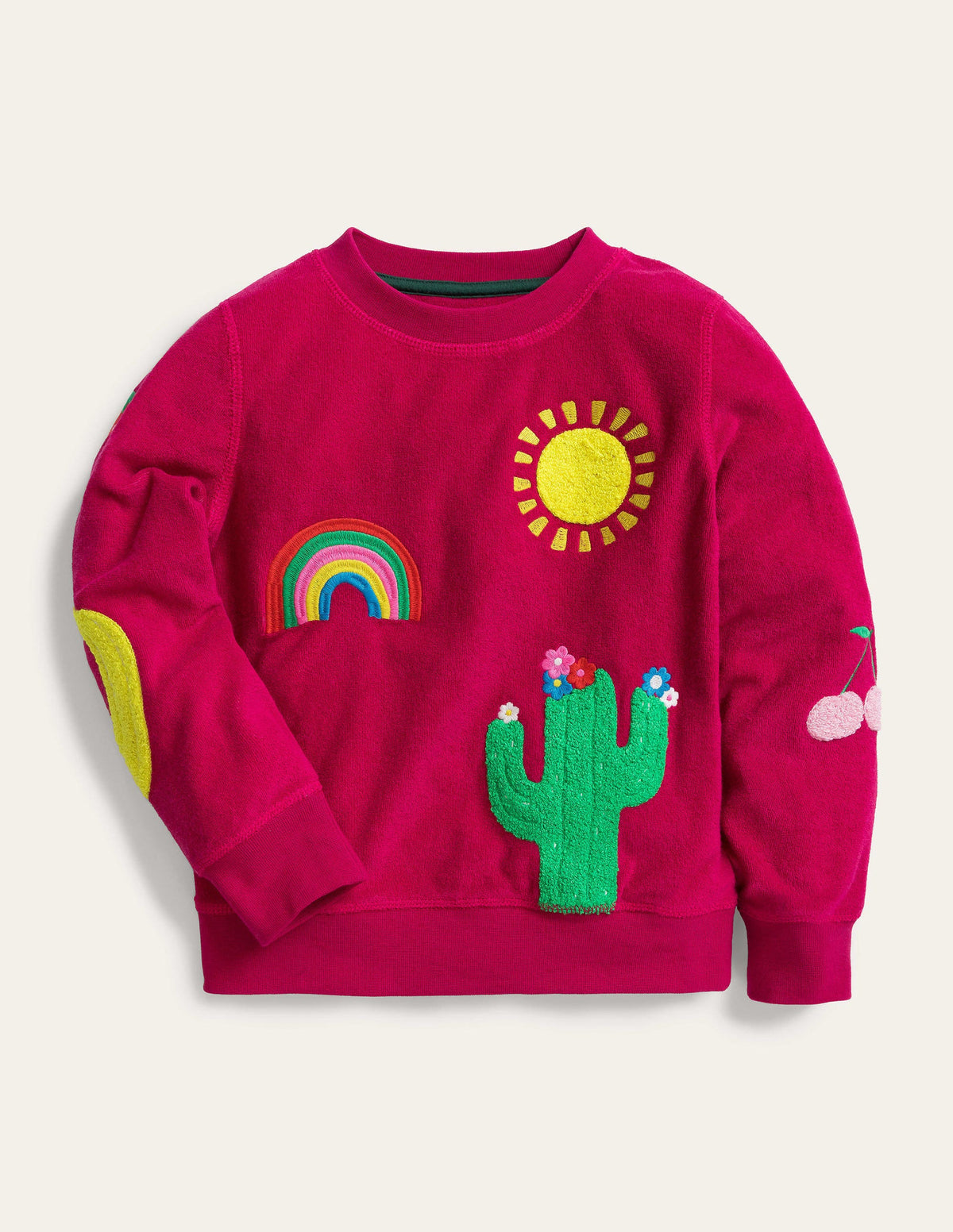 Toweling Logo Sweatshirt-Candy Cane Pink - Image 1