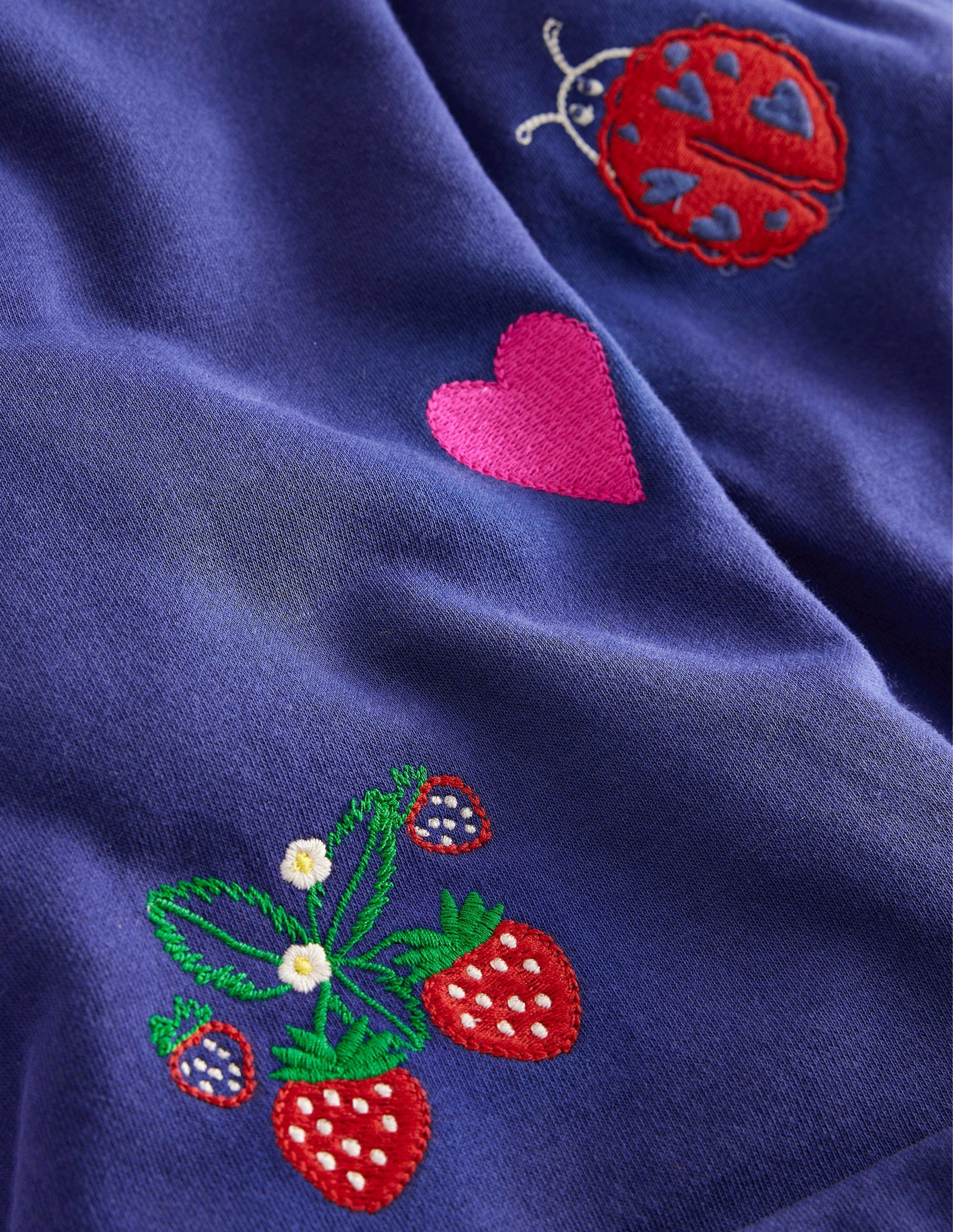 Wide Leg Embroidered Pants-Starboard Blue-3