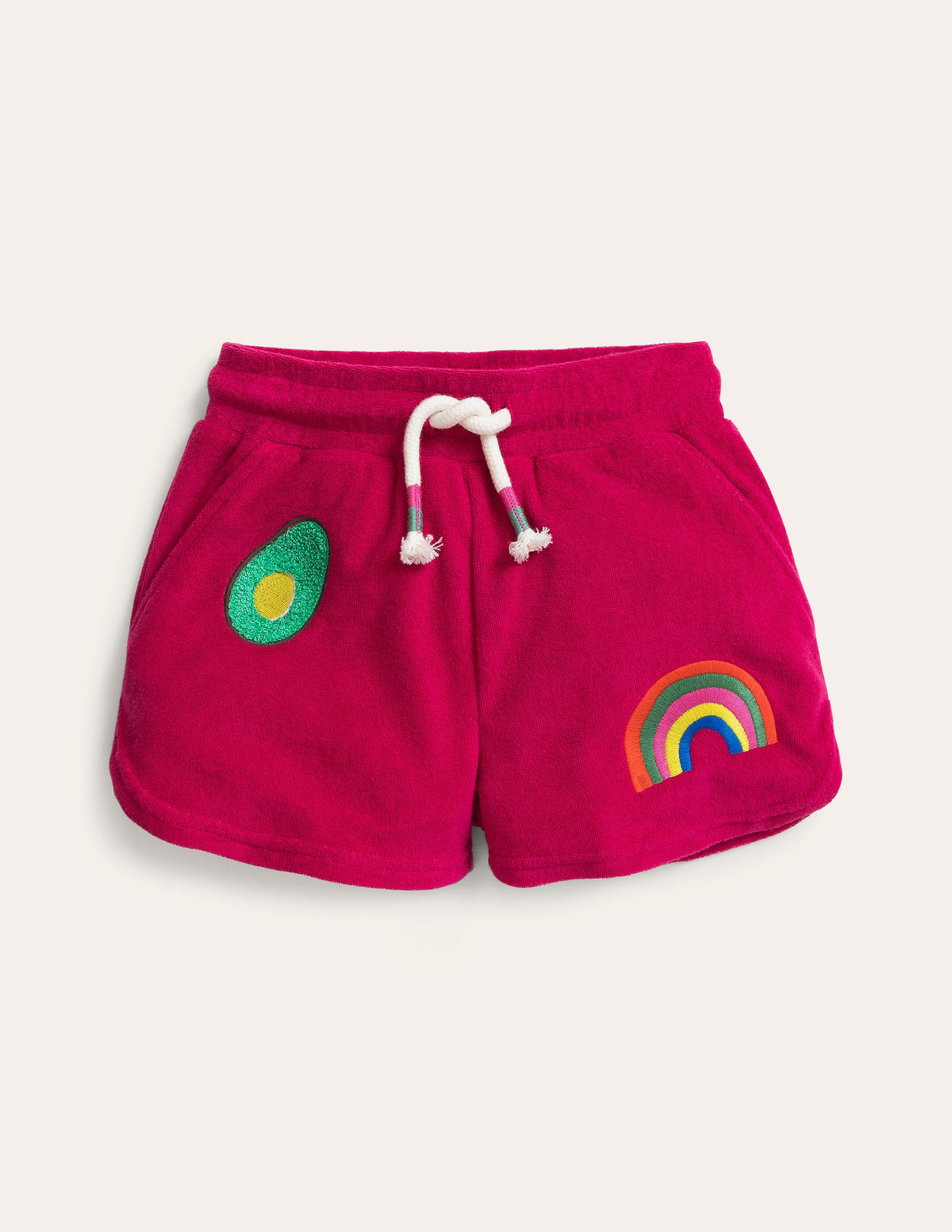 Towelling Appliqué Shorts-Candy Cane-1