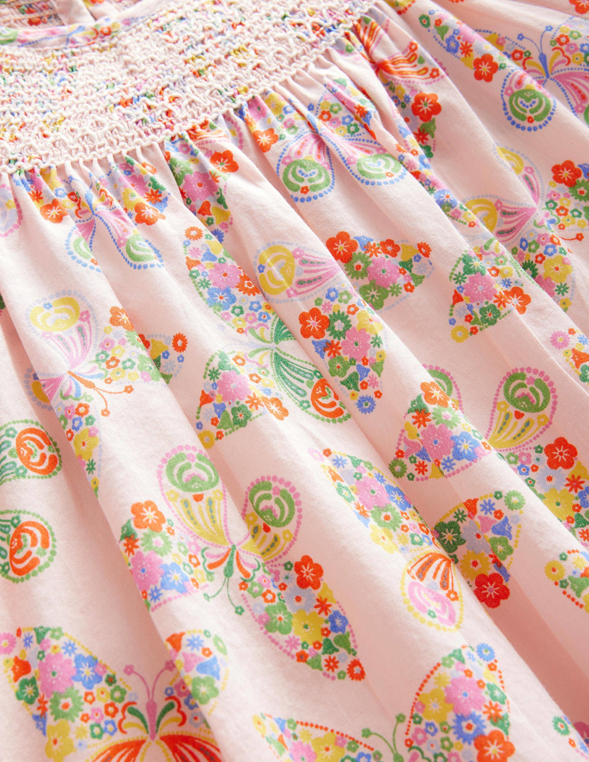 Woven Smocked Top-Dusty Pink Butterflies-3