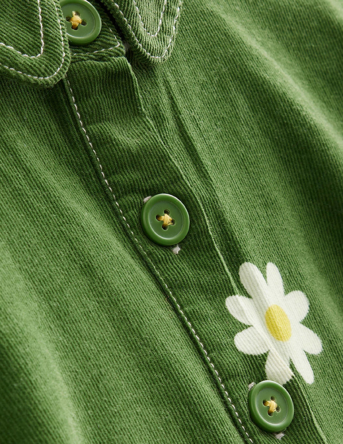 Utility Dress-Safari Green Daisy Stamp-3
