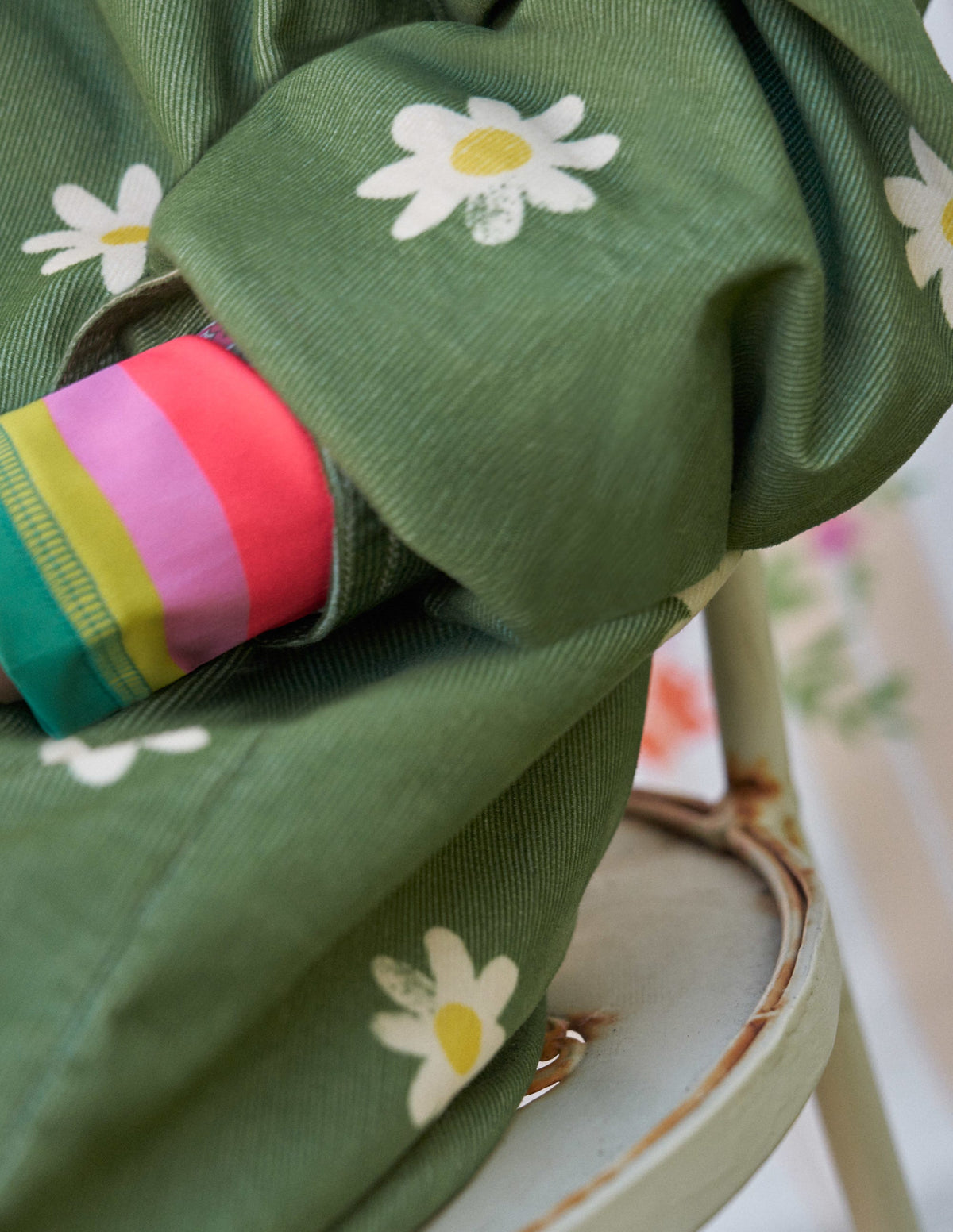 Utility Dress-Safari Green Daisy Stamp-9