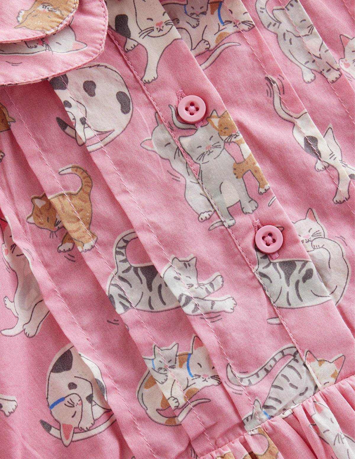 Printed Tea Dress-Formica Pink Cats-3