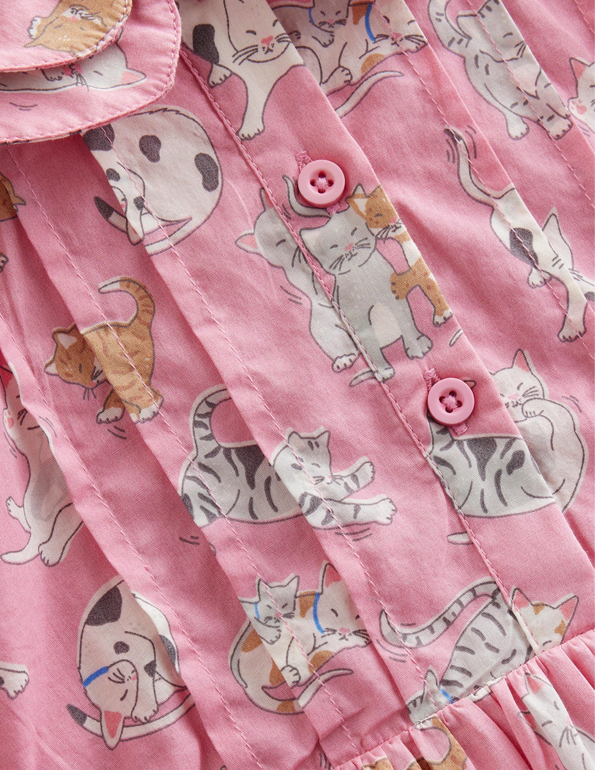Printed Tea Dress-Formica Pink Cats - Image 3