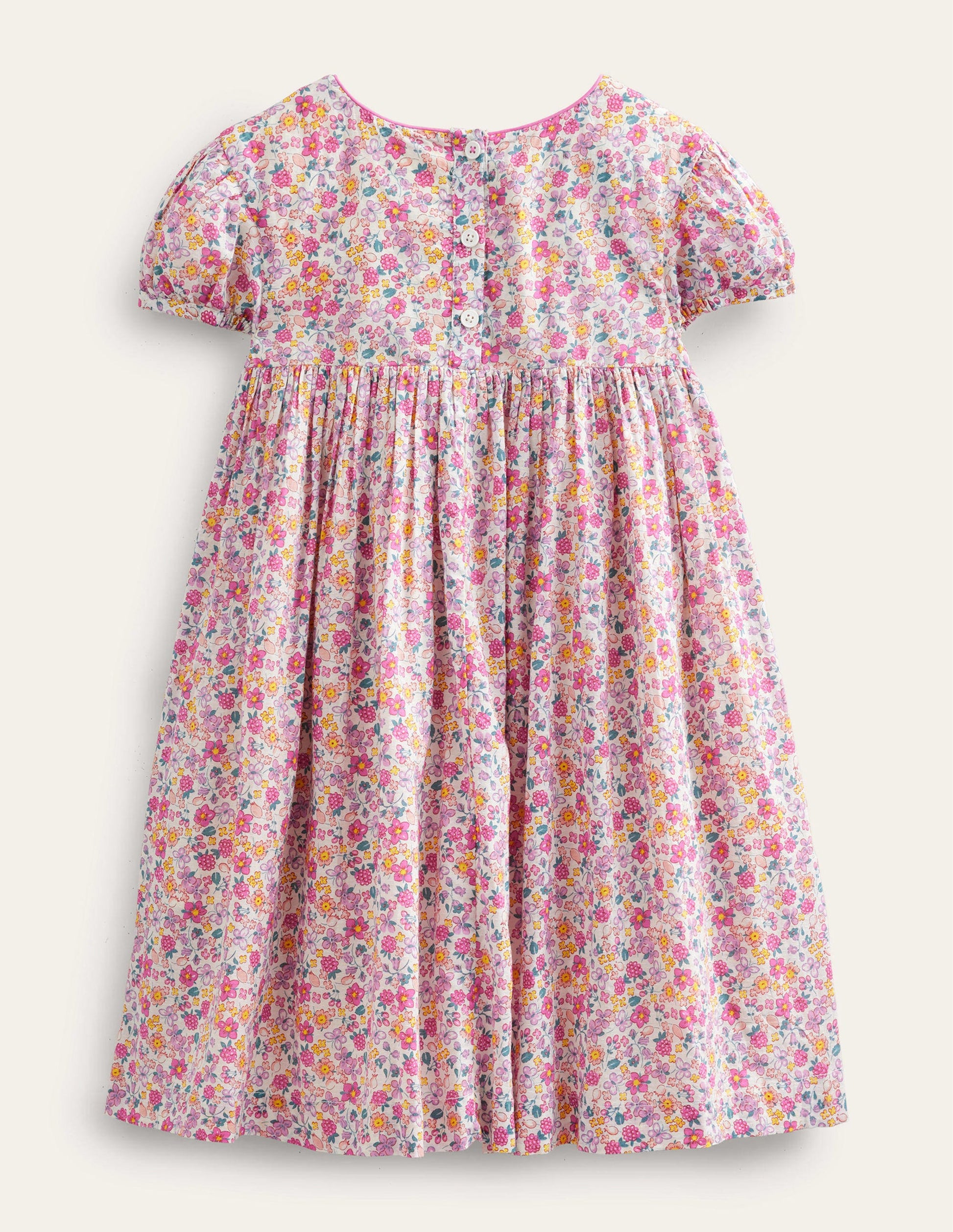 Nostalgic Smocked Dress-Bright Petal Floral-2