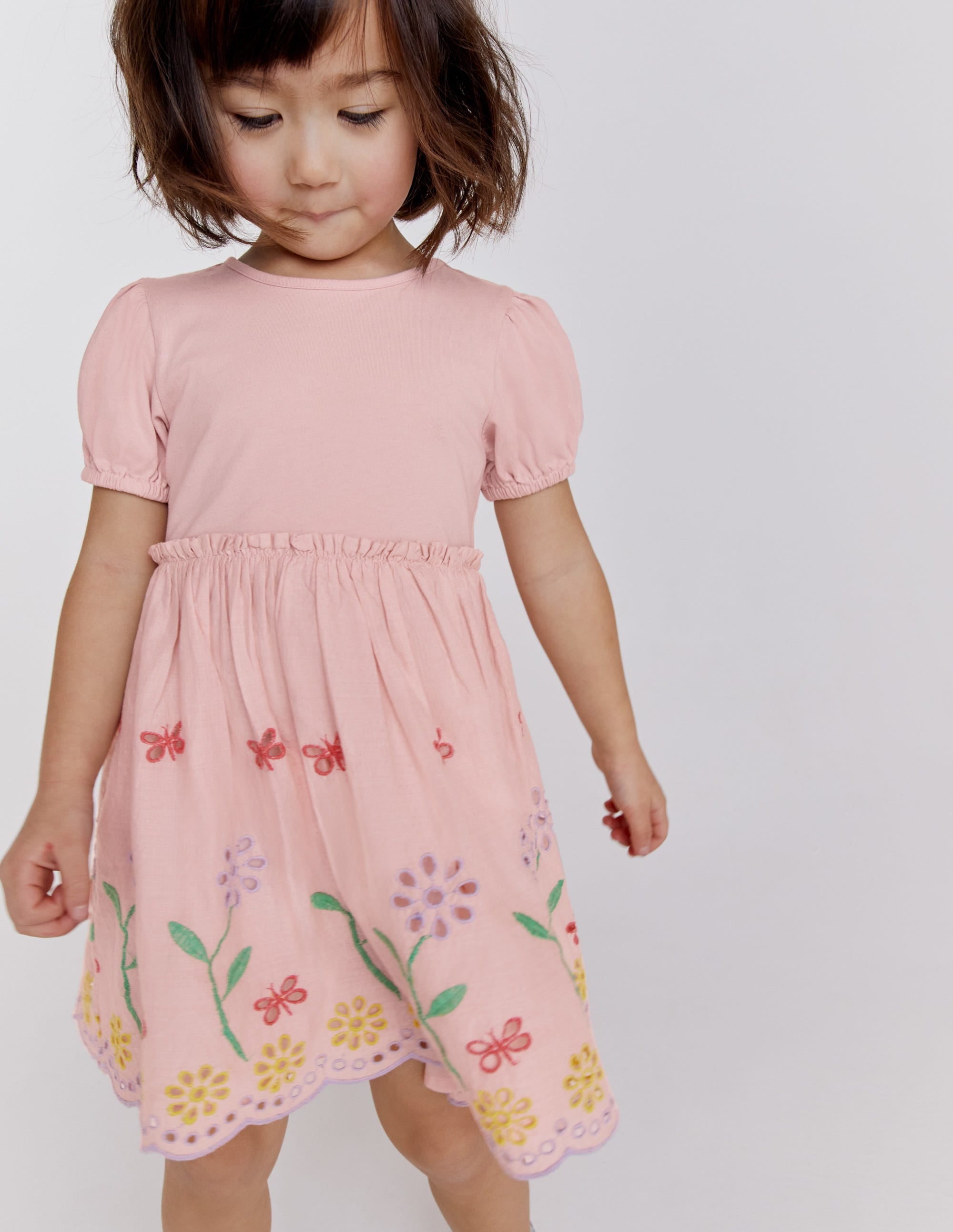 Broderie Twirly Dress-Pale Pink - Image 8