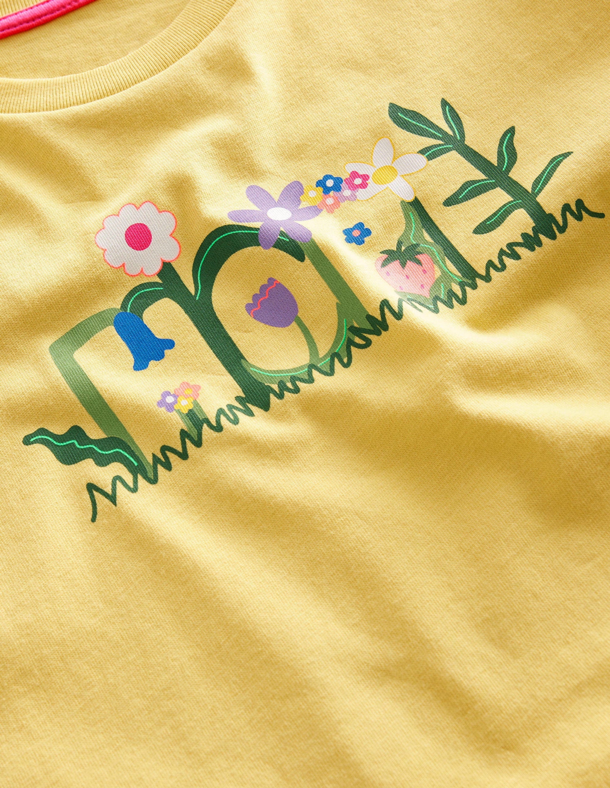 Printed Graphic T-shirt-Soft Lemon Hope - Image 3