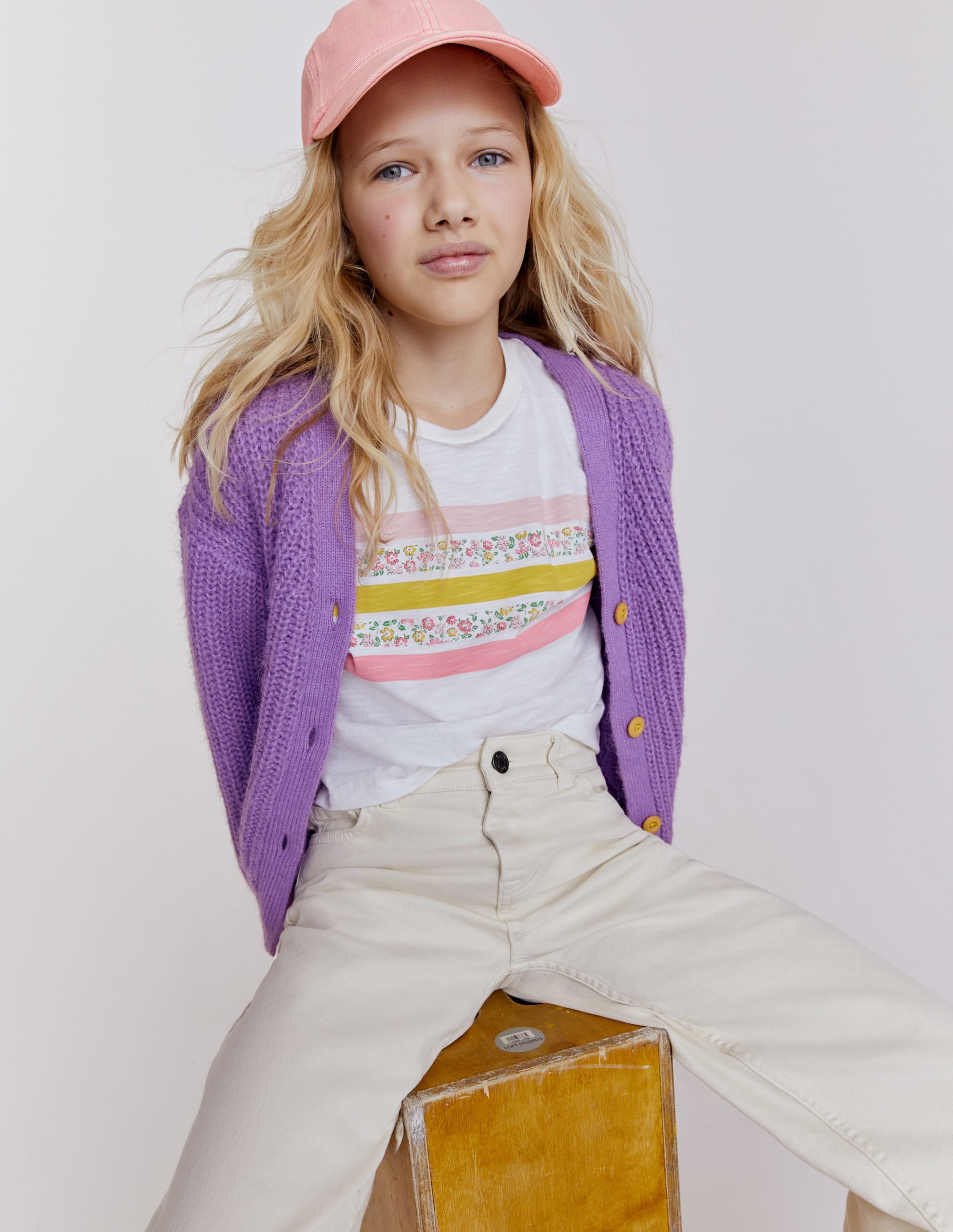 Relaxed T-shirt-Ivory Floral Stripe - Image 4