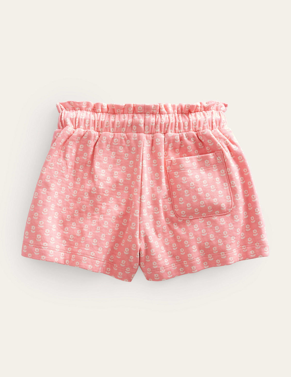 Ruffle Waist Sweat Shorts-Crab Apple Pink Floral - Image 2