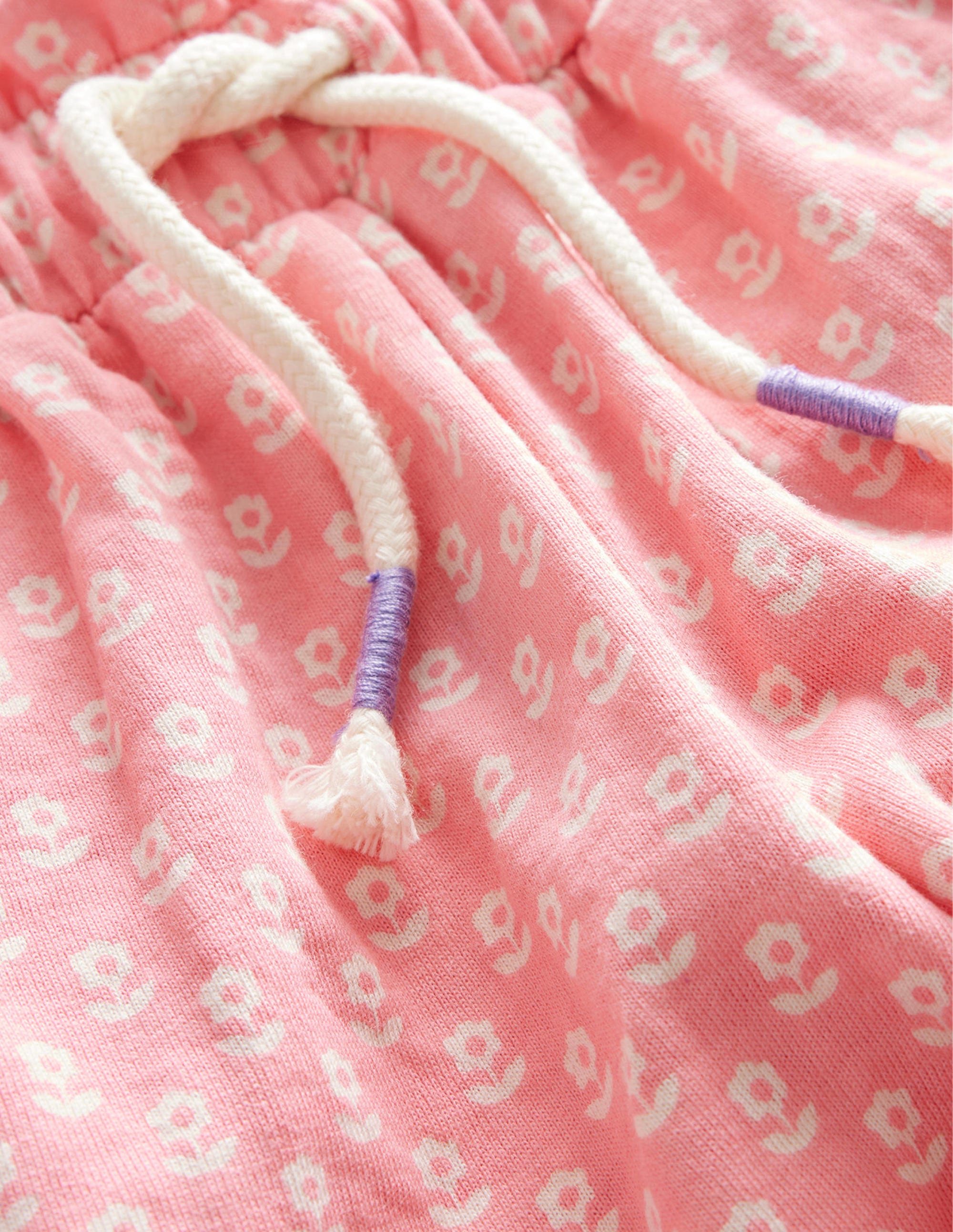 Ruffle Waist Sweat Shorts-Crab Apple Pink Floral - Image 3