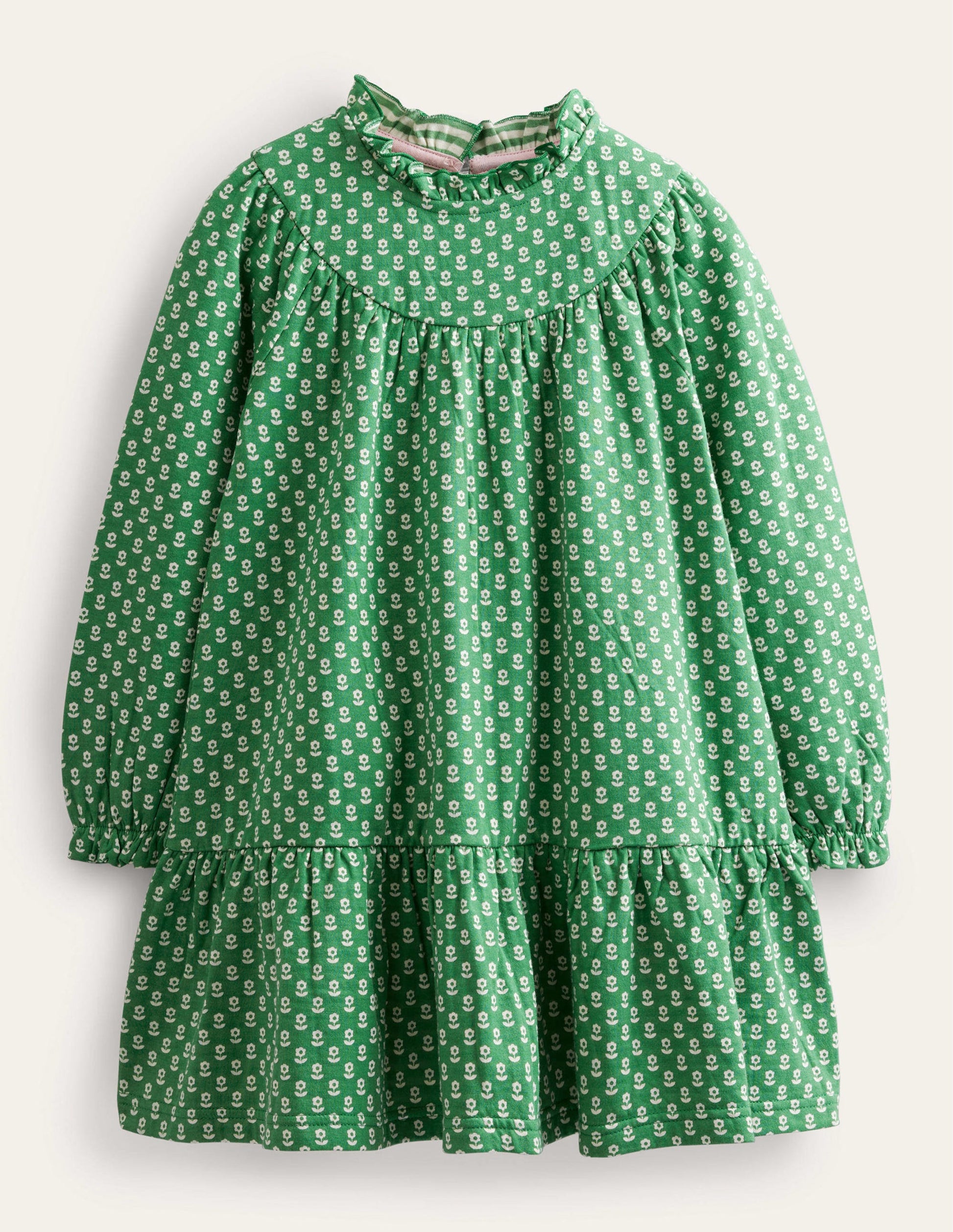 Lightweight Sweat Dress-Mountain Green Flower-1