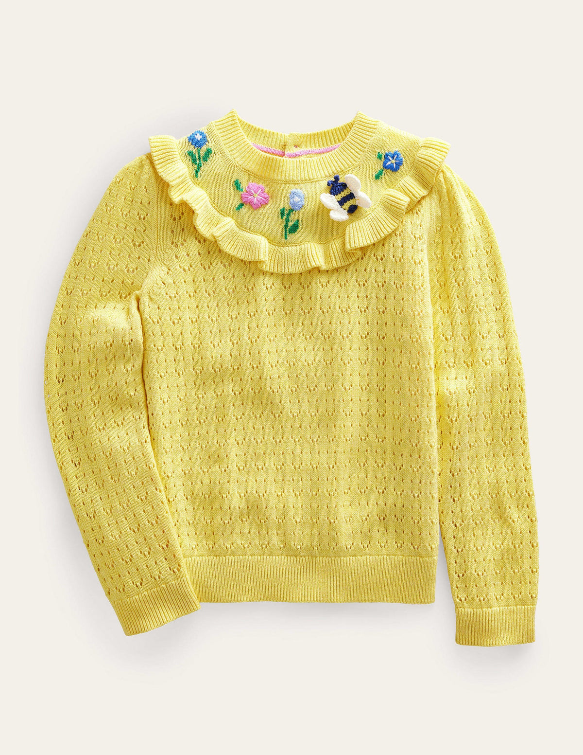 Pointelle Knit Top-Soft Lemon - Image 1