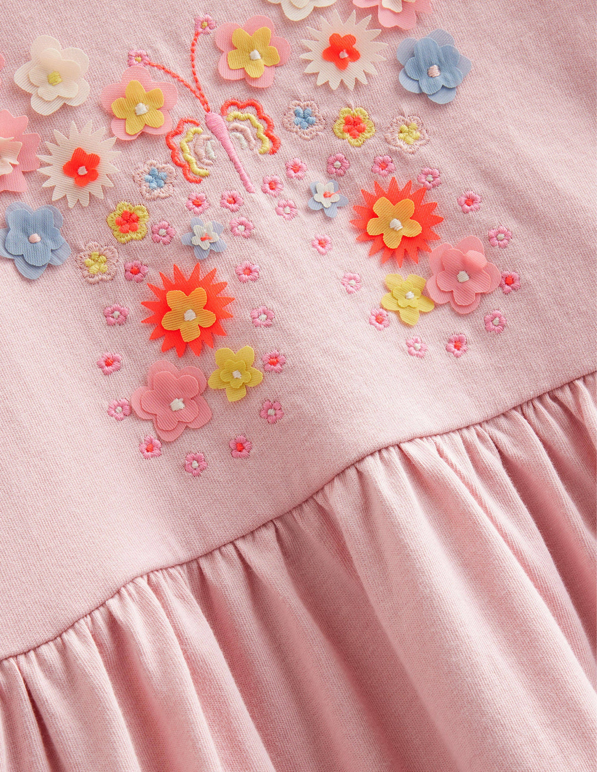 Flutter Jersey Dress-Boto Pink Butterfly - Image 3