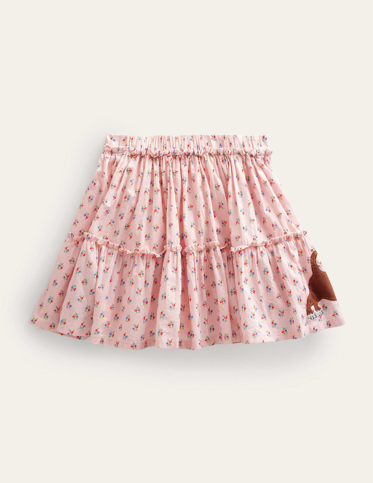 Appliqué Skirt-Dusty Pink Cats-2