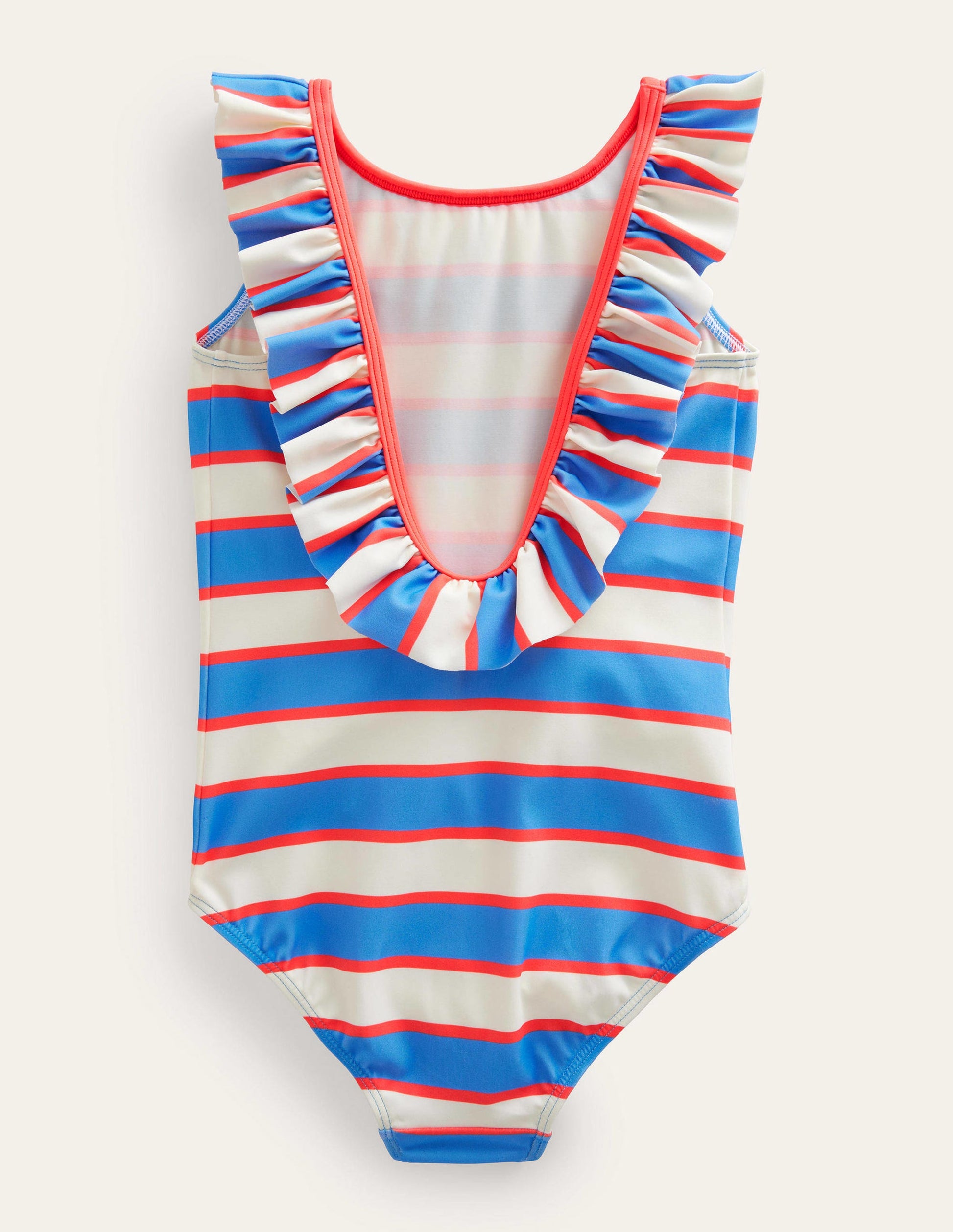 Frilly Swimsuit-Penzance Blue and Red Stripe-2