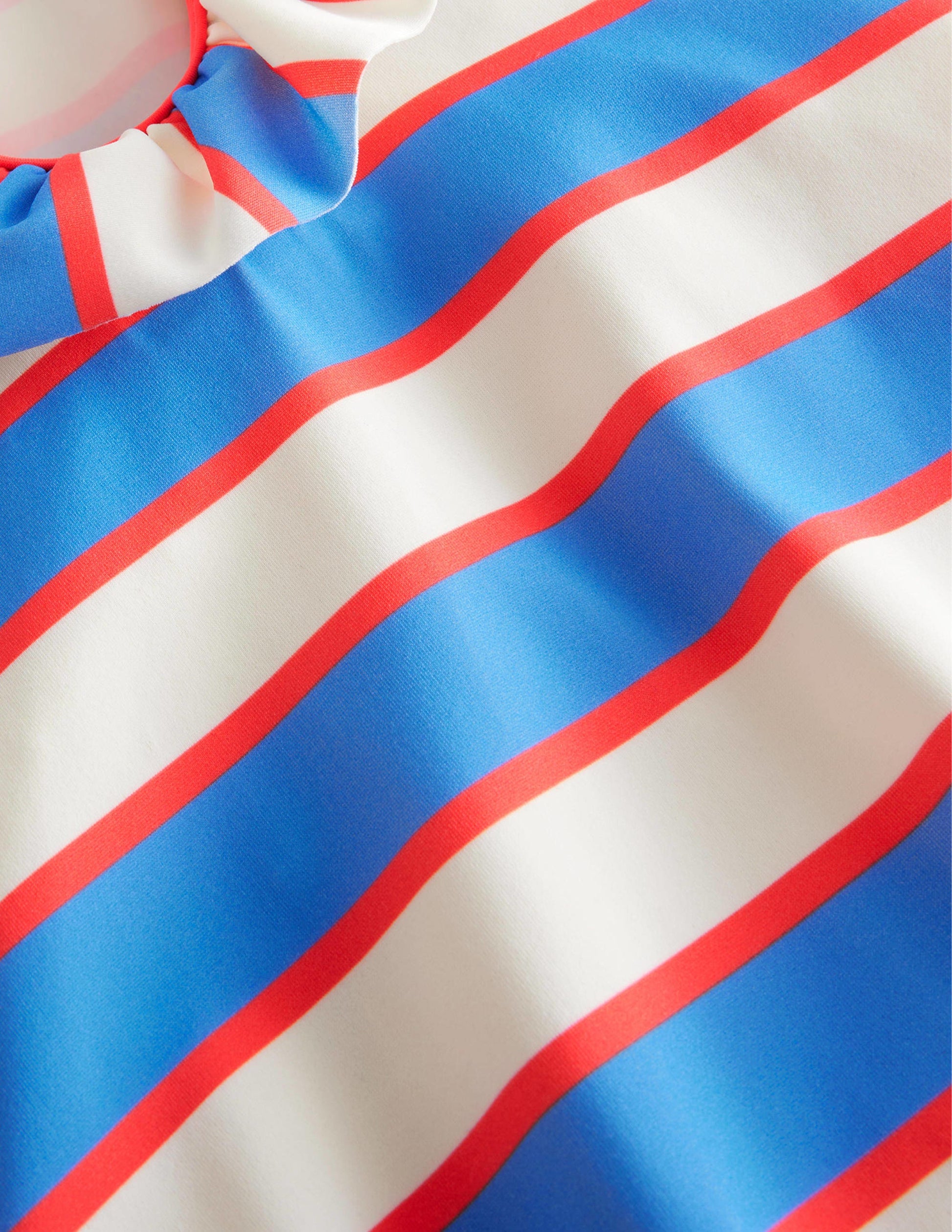 Frilly Swimsuit-Penzance Blue and Red Stripe-3