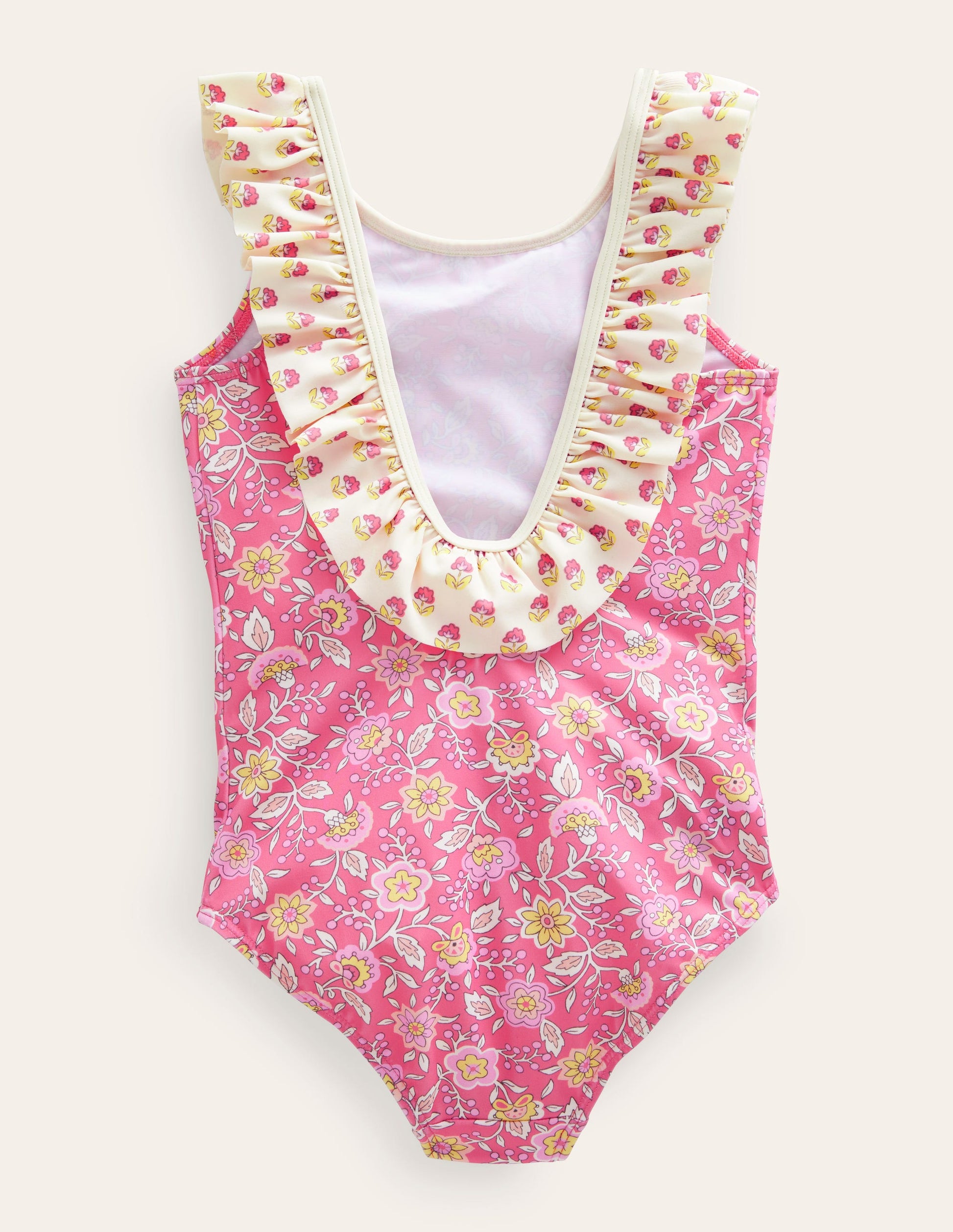 Frilly Swimsuit-Peach Punch Floral Vine-2