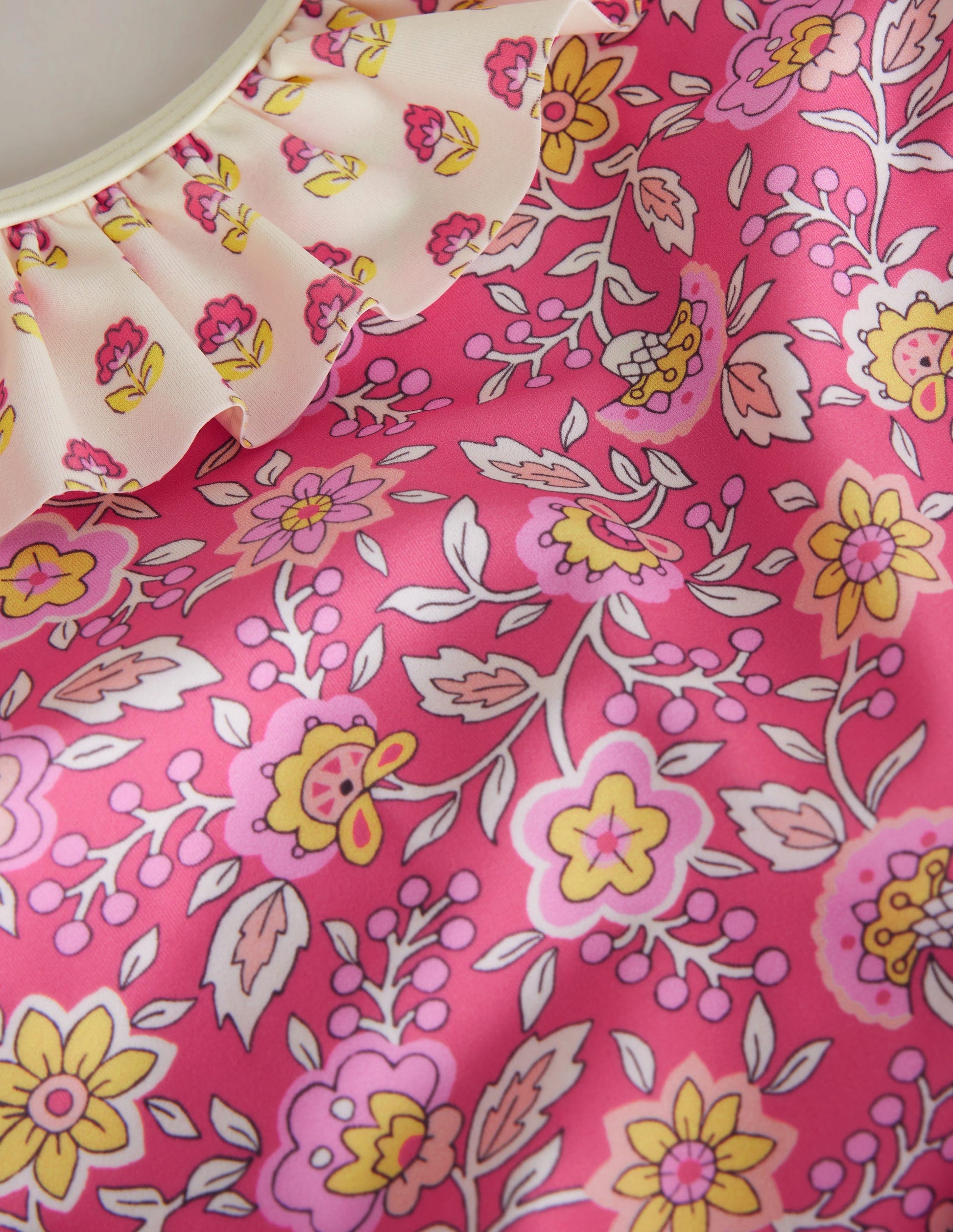 Frilly Swimsuit-Peach Punch Floral Vine-3