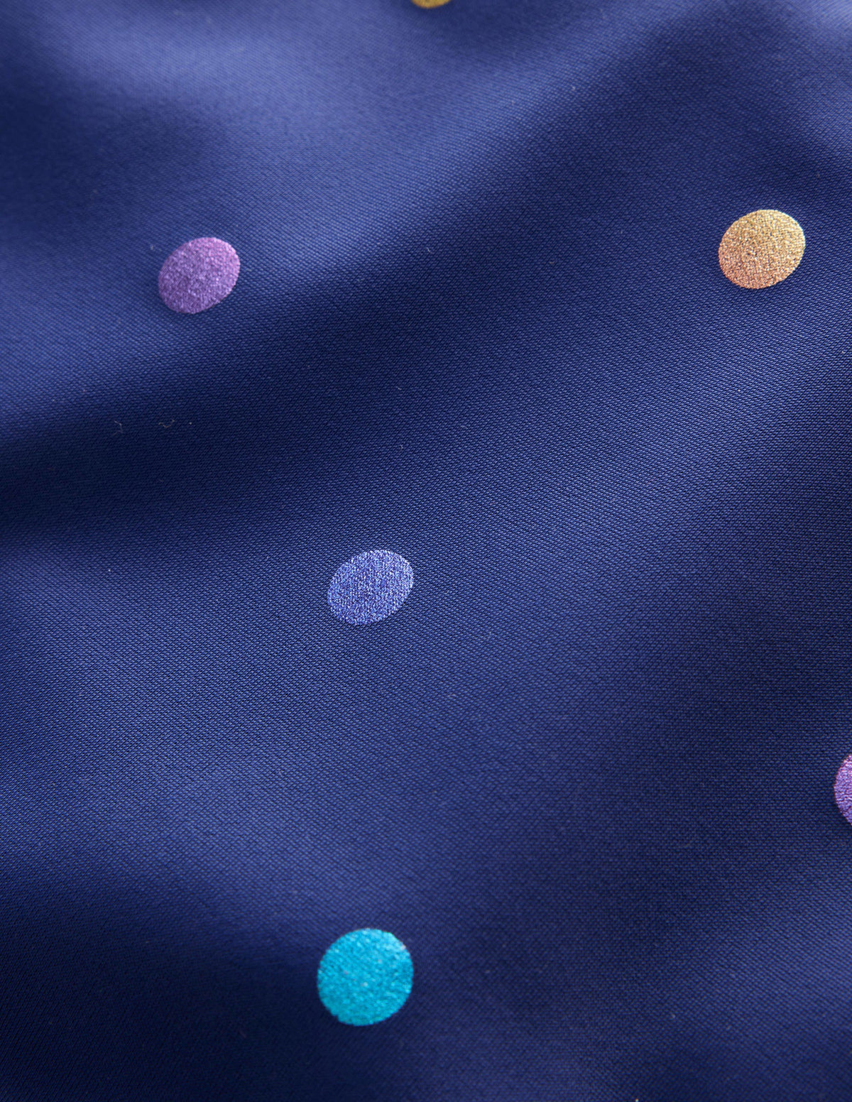 High Waisted Bikini Bottoms-Navy Rainbow Foil Confetti - Image 3