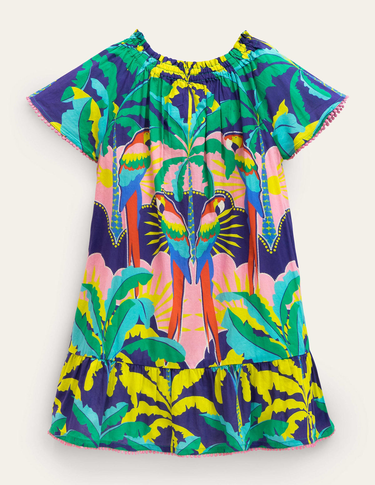 Smocked Kaftan-Multi Parrot - Image 2
