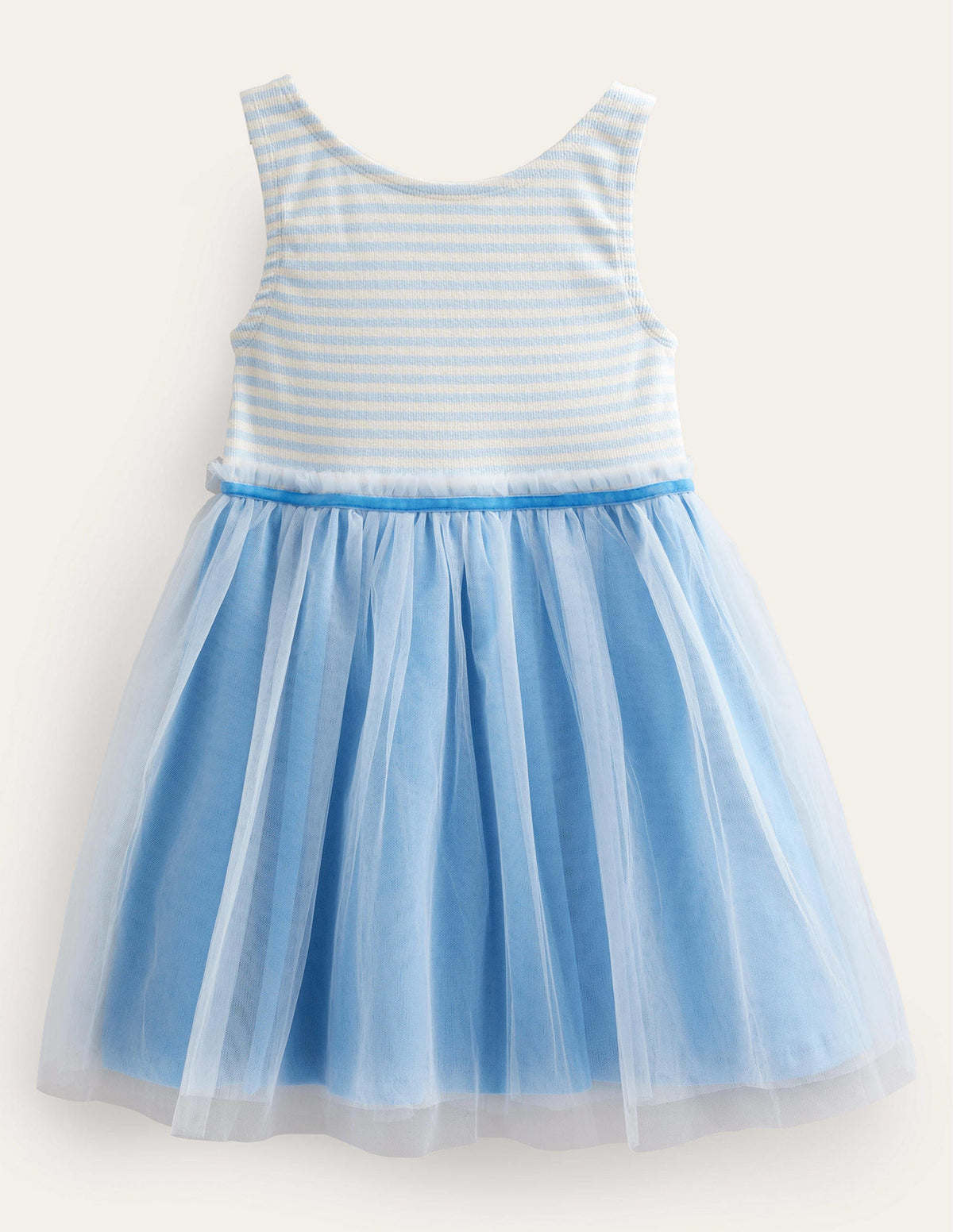 Jersey Tulle Mix Dress-Provence Blue-1