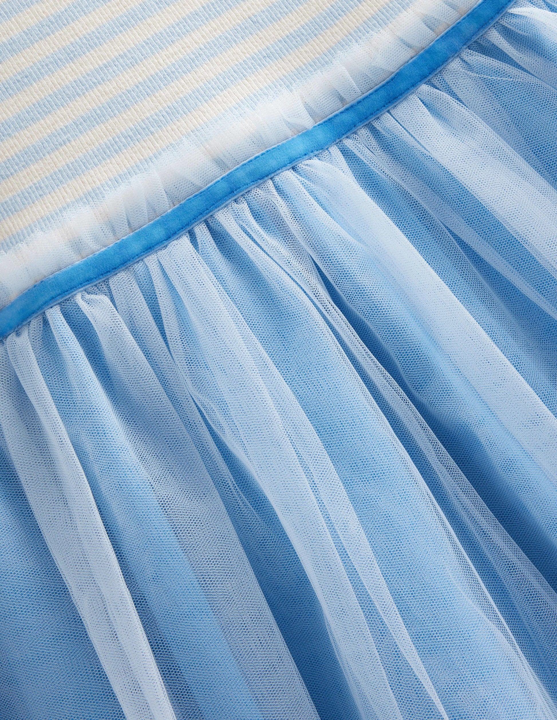 Jersey Tulle Mix Dress-Provence Blue-3