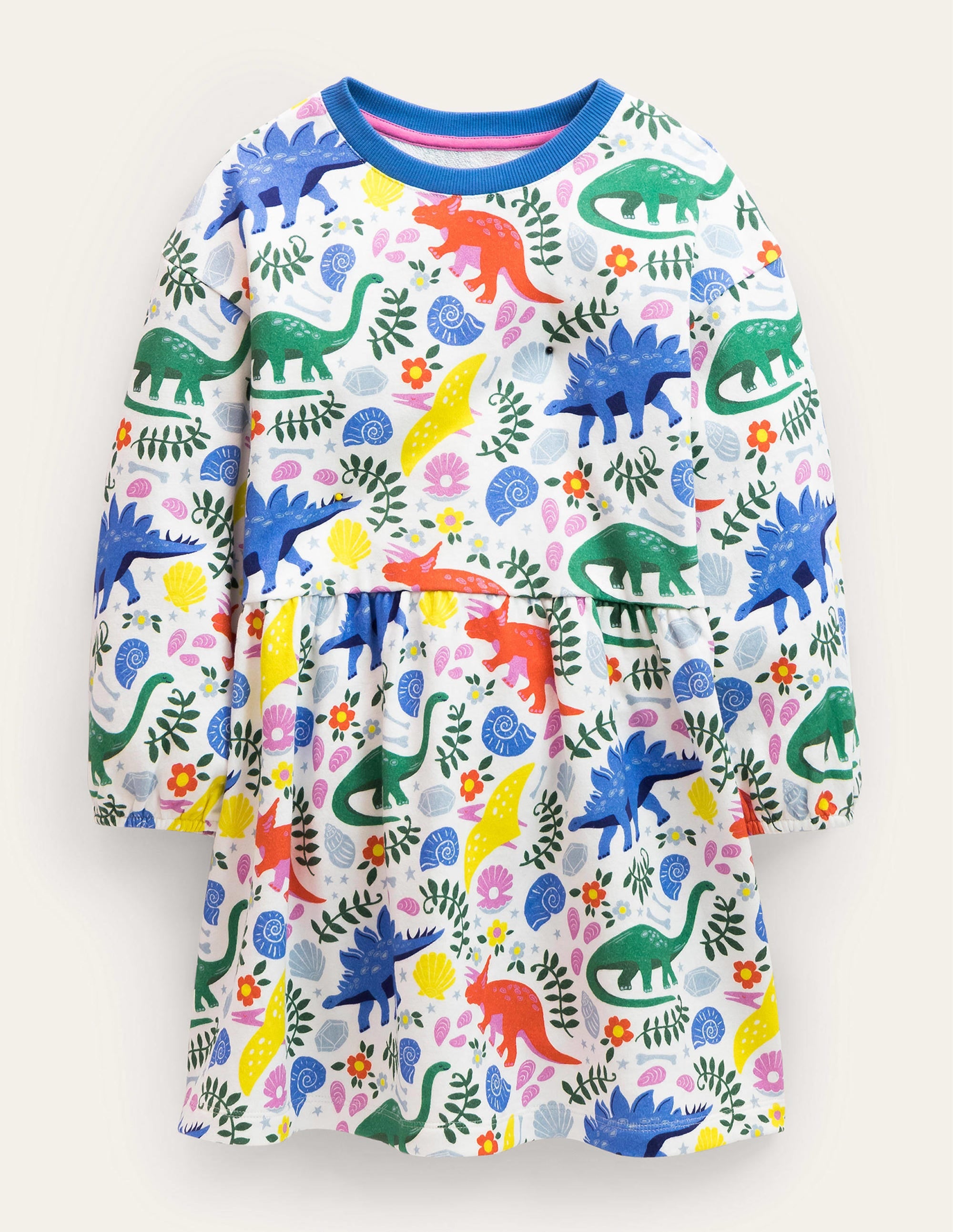 Relaxed Jersey Dress-Vanilla Pod Dinosaurs - Image 1
