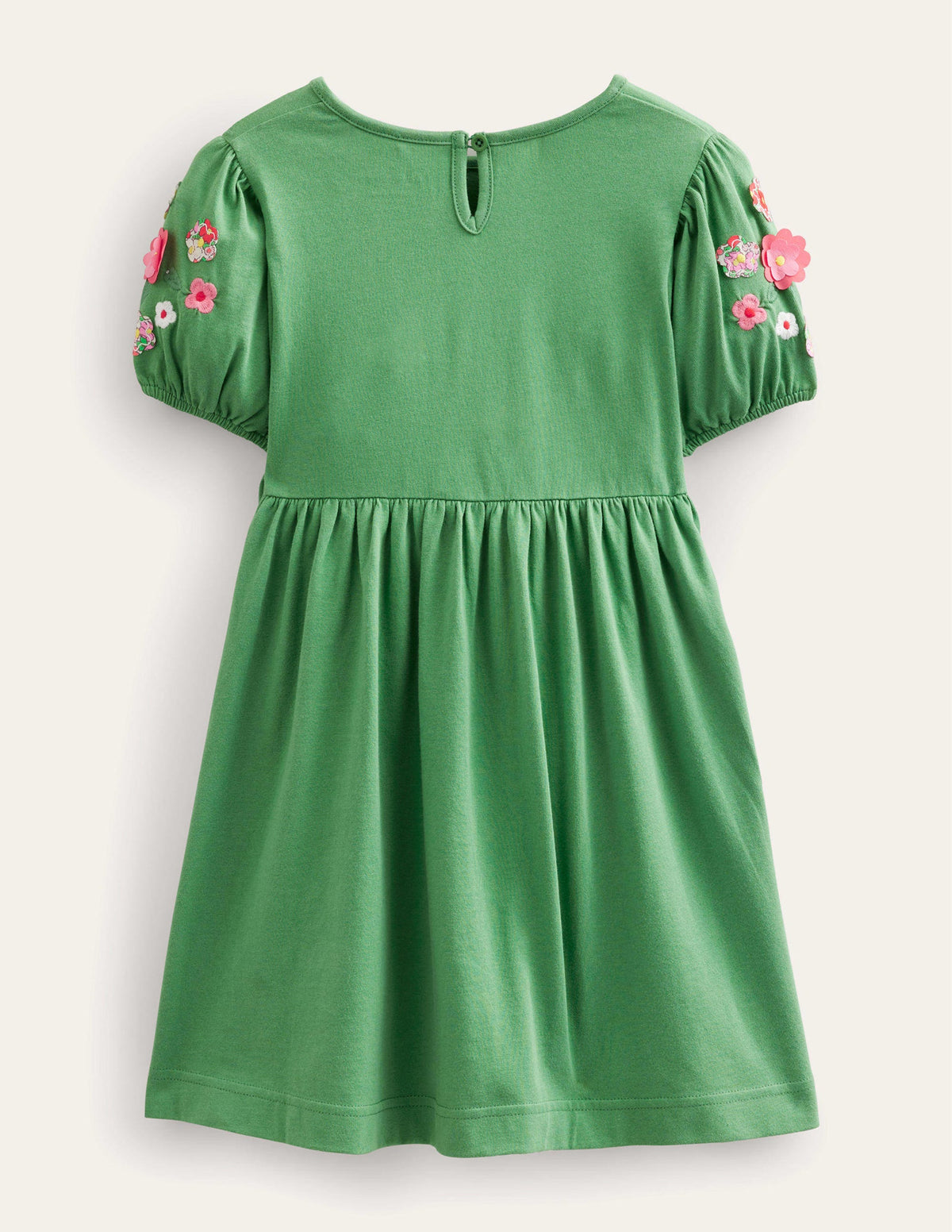Jersey Appliqué Dress-Deep Grass Green Horses - Image 2
