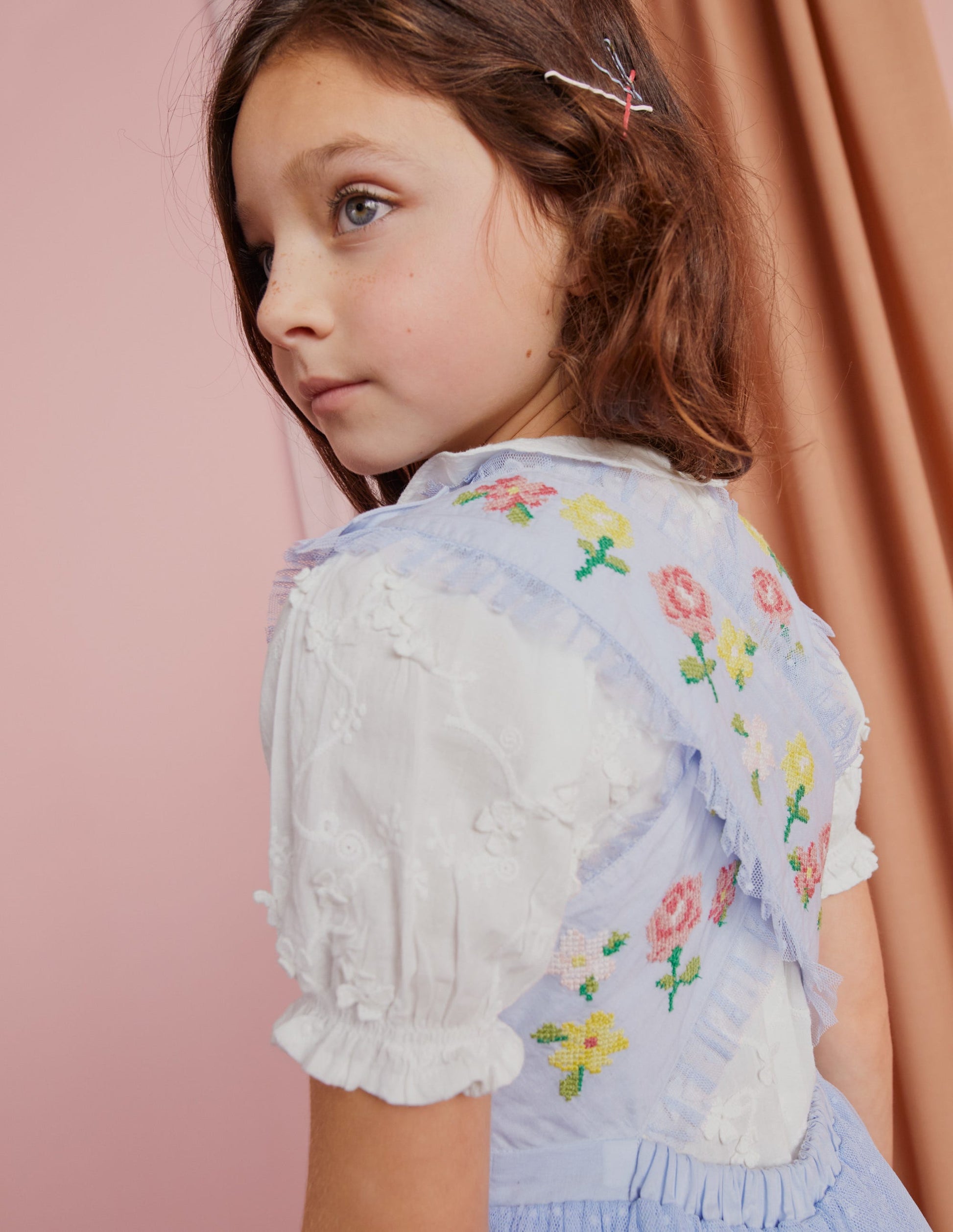 Embroidered Cross-Back Dress-Whisper Blue-6