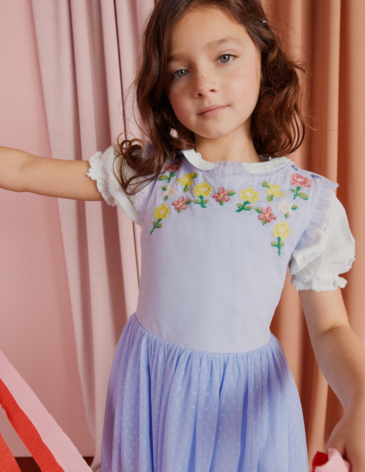 Embroidered Cross-Back Dress-Whisper Blue-7