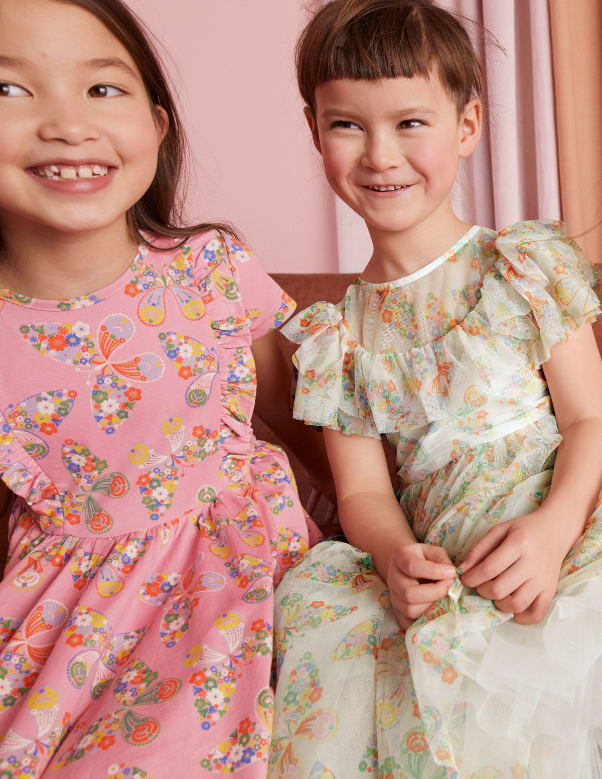 Frilly Tulle Dress-Ivory Multi Butterflies - Image 5