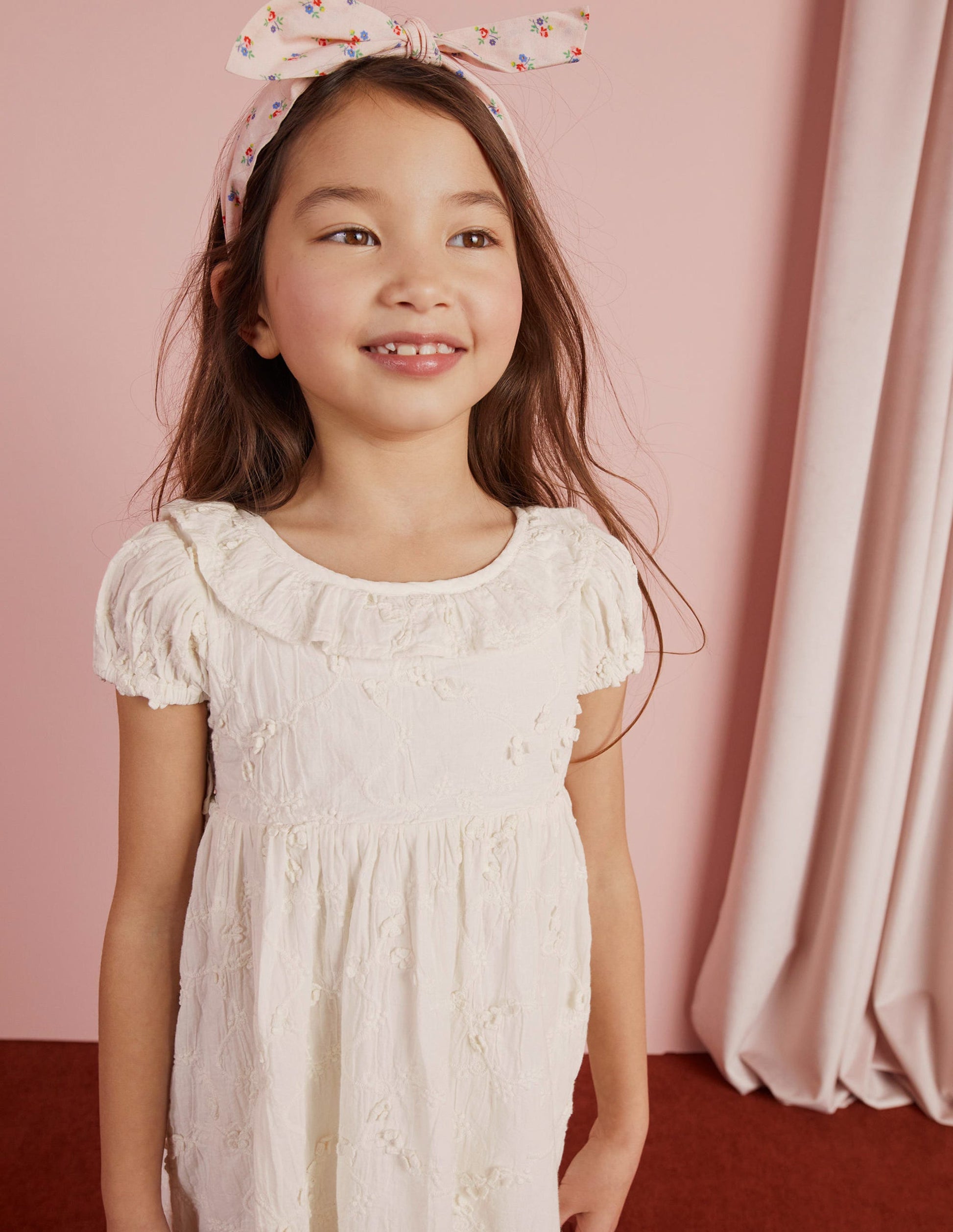 Dip Hem Broderie Dress-Ivory-6