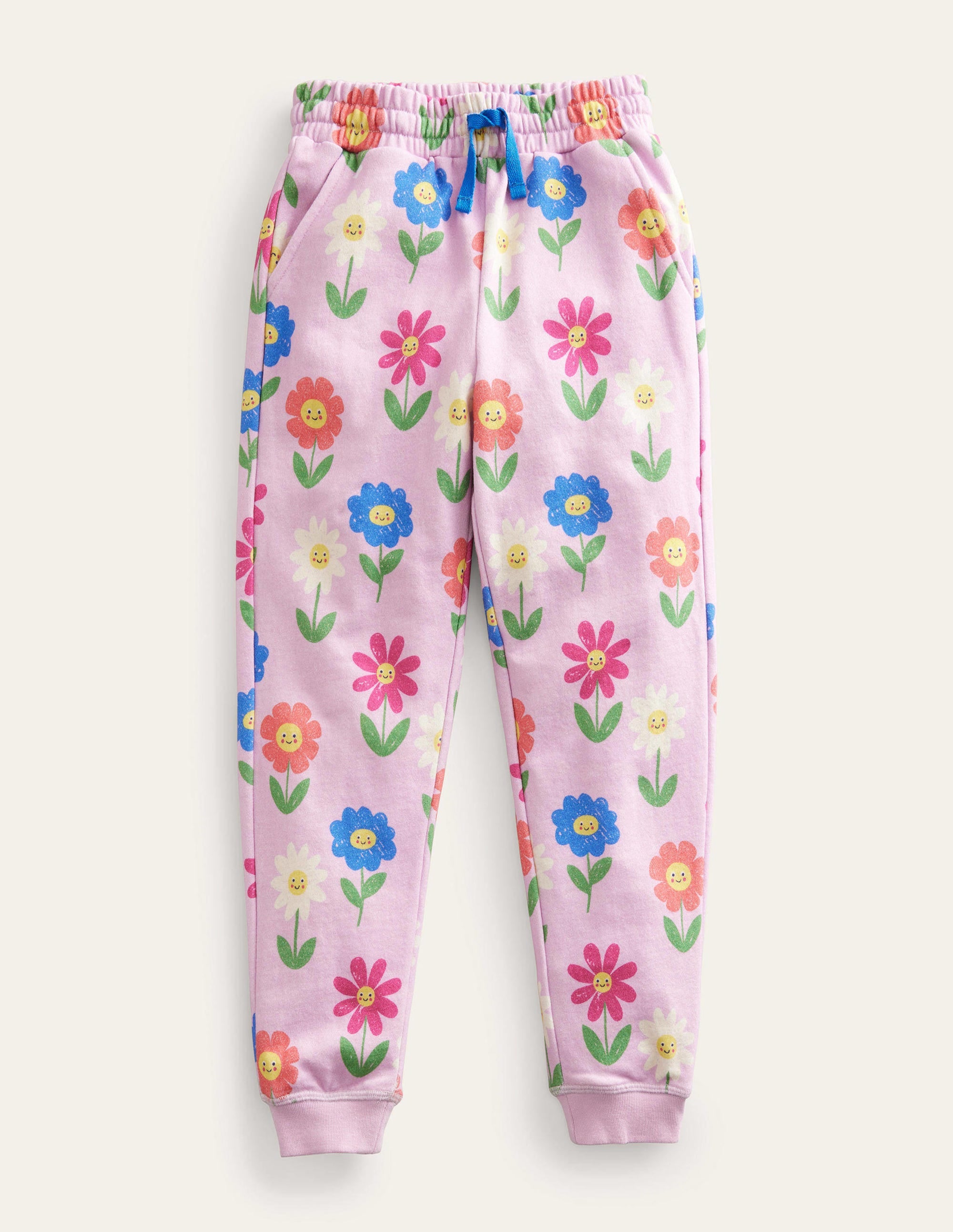 Printed Joggers-Winsome Pink Flowers - Image 1