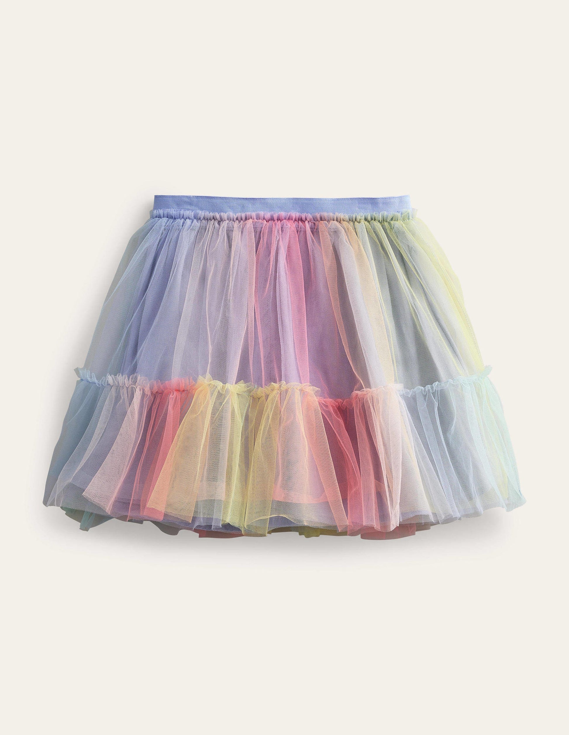 Printed Tiered Tulle Skirt-Ombre-2