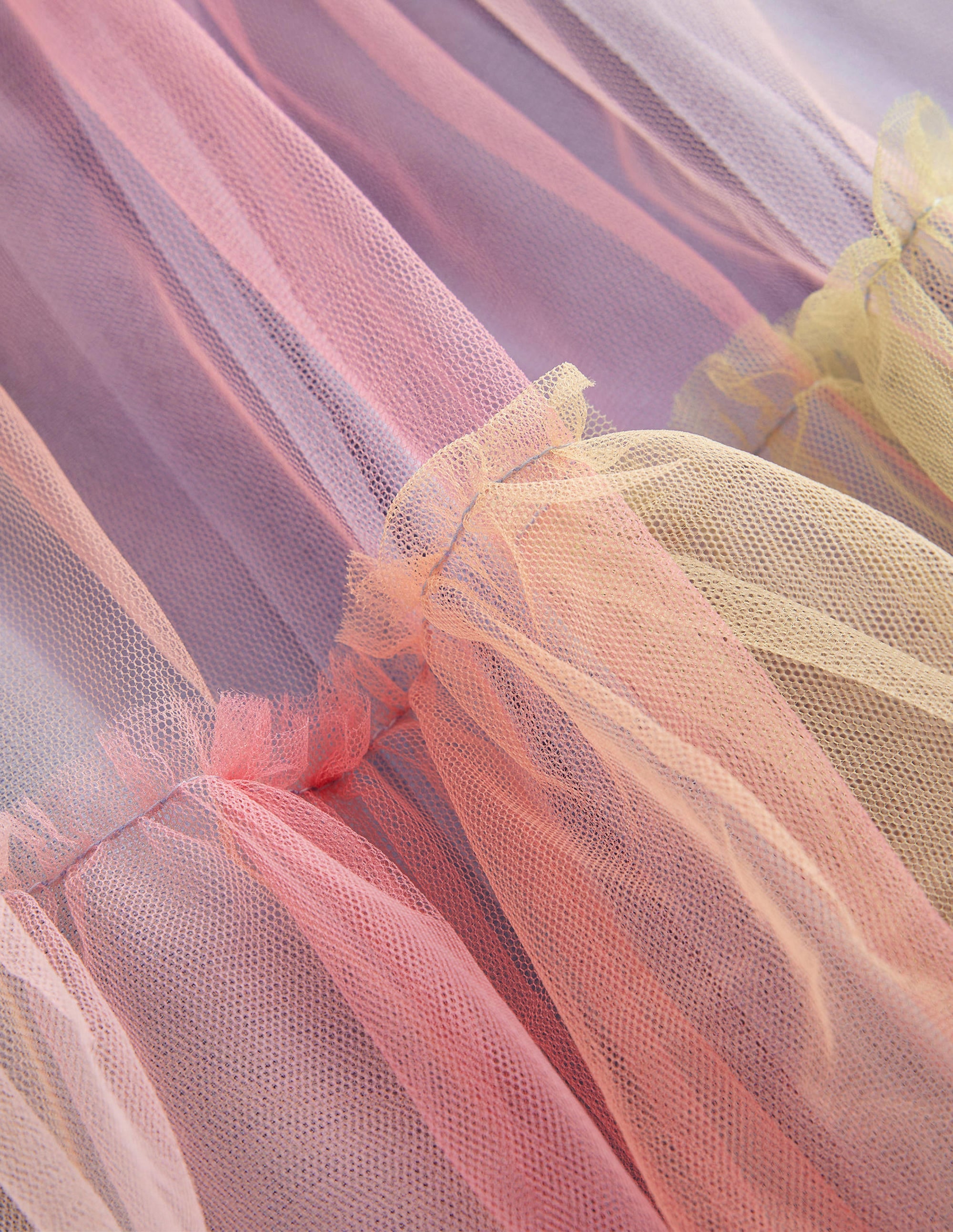 Printed Tiered Tulle Skirt-Ombre - Image 3