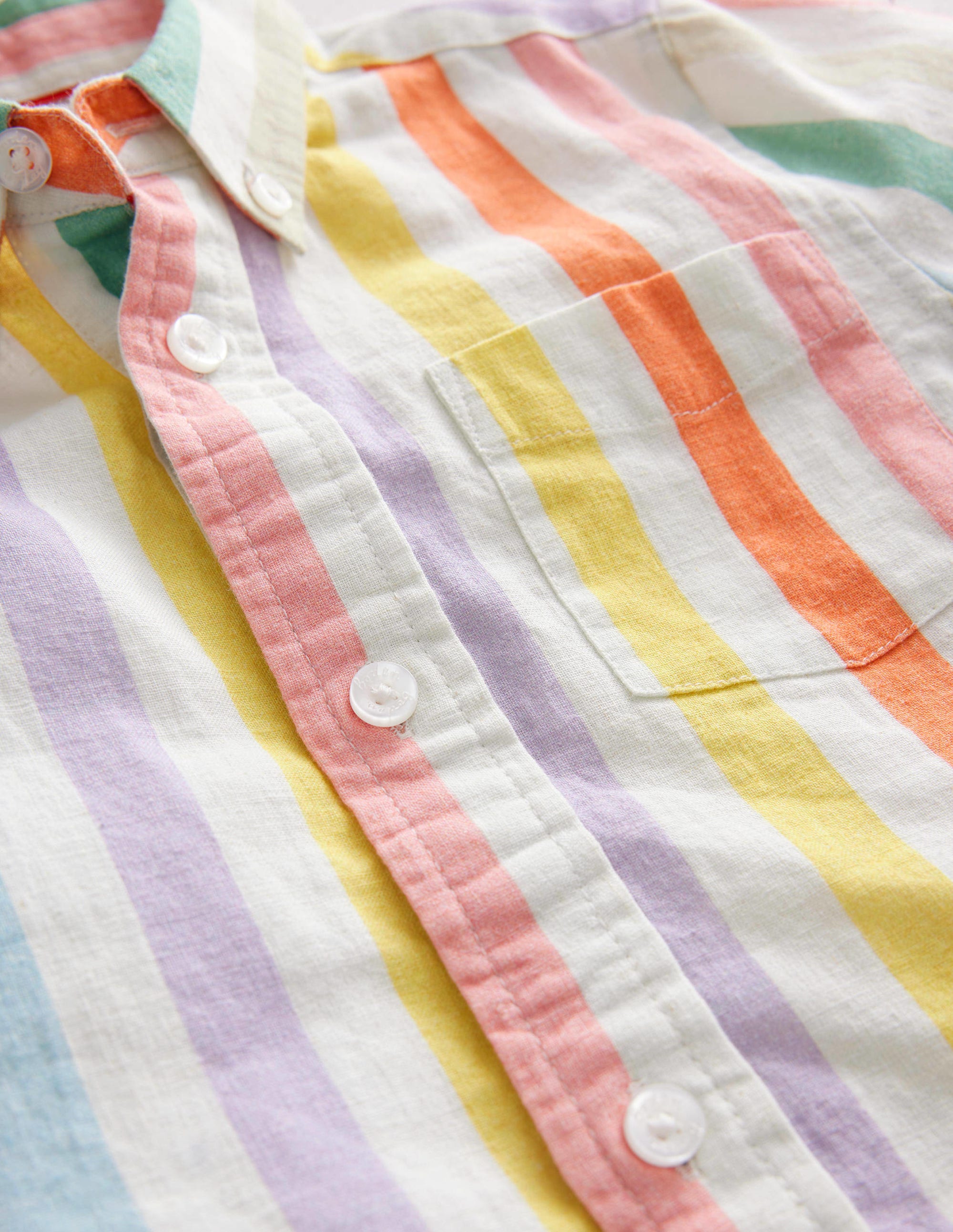 Cotton Linen Shirt-Buttercup and Csarite Rainbow - Image 3