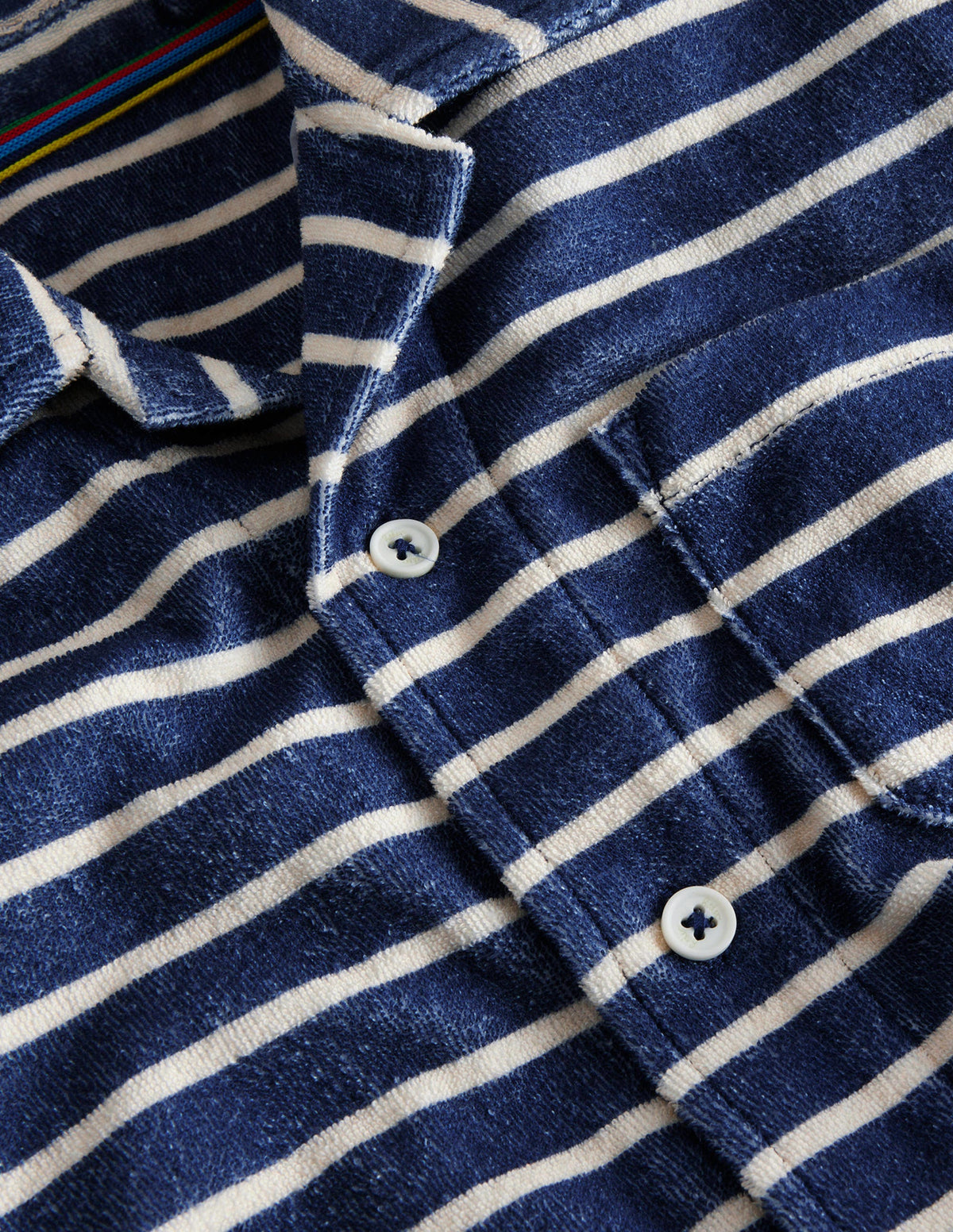 Towelling Shirt-College Navy / Vanilla Pod - Image 3