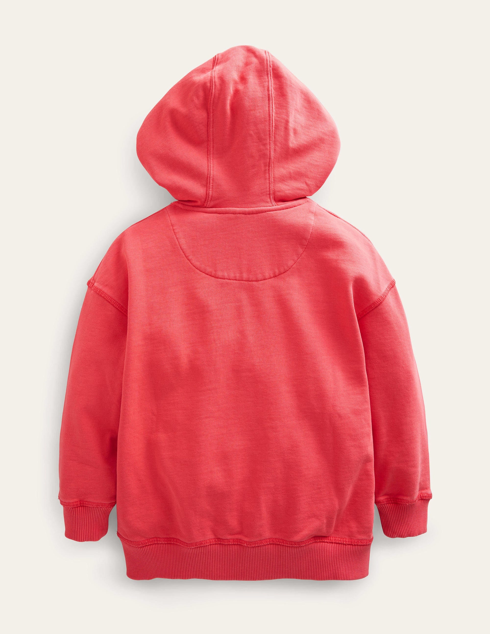 Garment Dye Zip-Though Hoodie-Washed Jam Red - Image 2