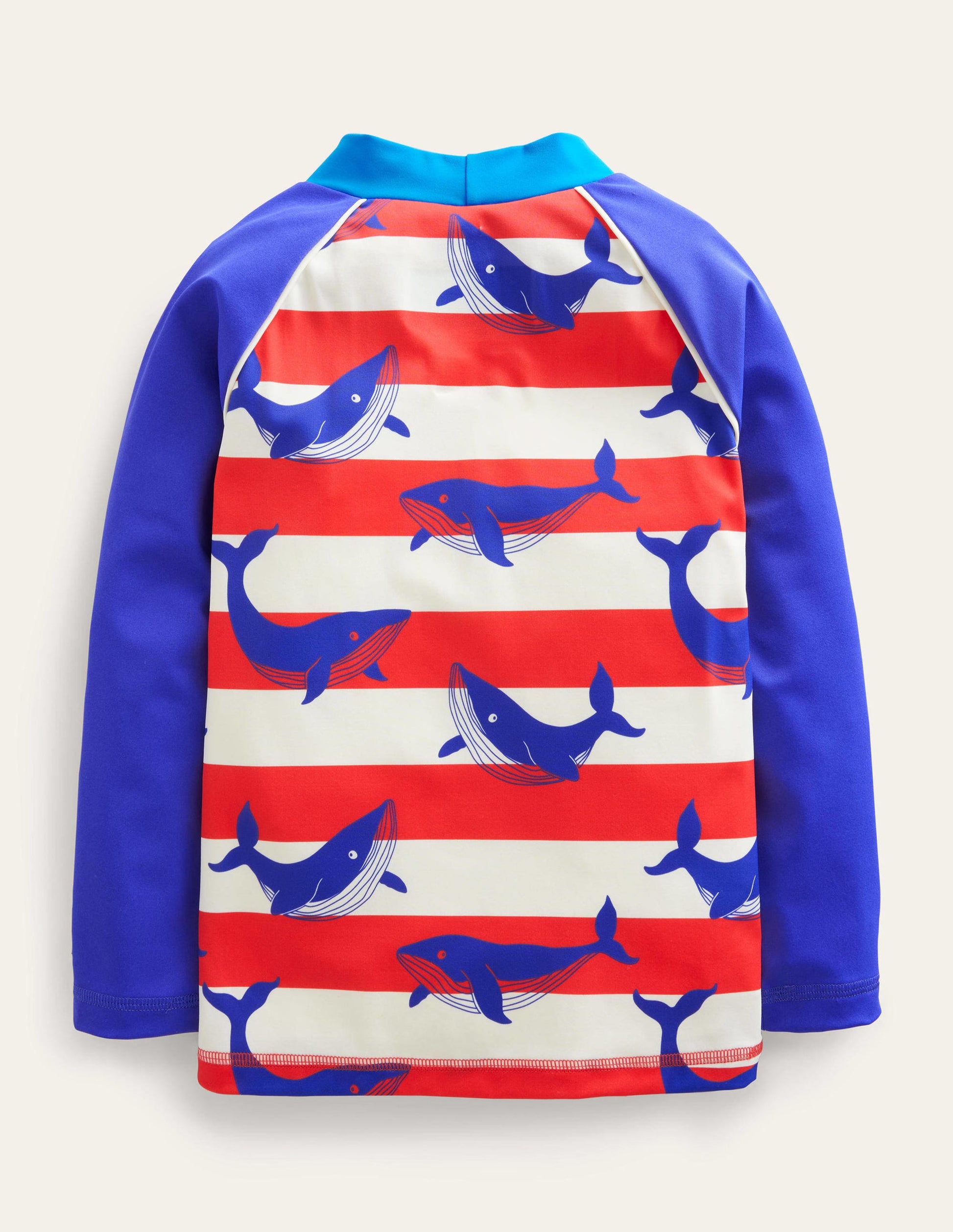 Printed Rash Guard-Ivory and Strawberry Whales-2