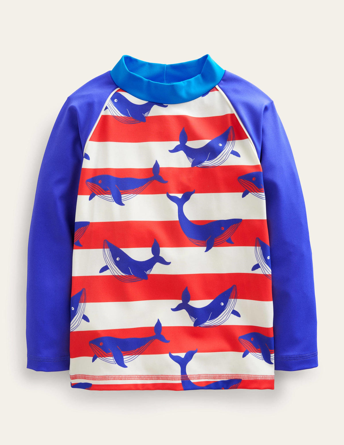 Printed Rash Guard-Ivory and Strawberry Whales - Image 1