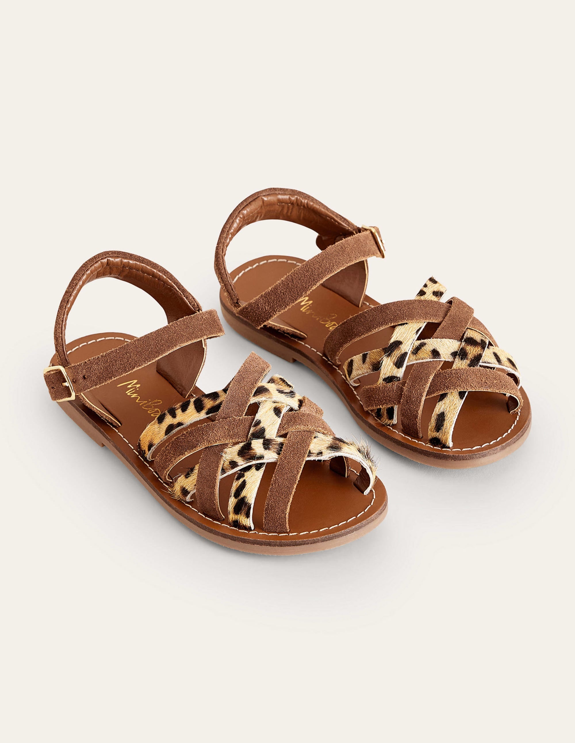Strappy Sandals-Brown/Animal Combo - Image 2