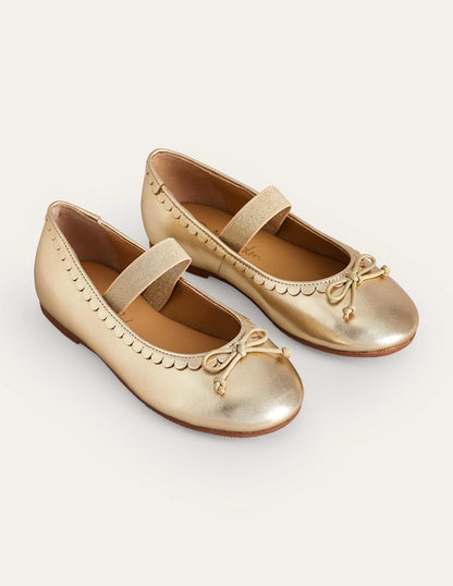 Leather Ballet Flat-Gold Metallic