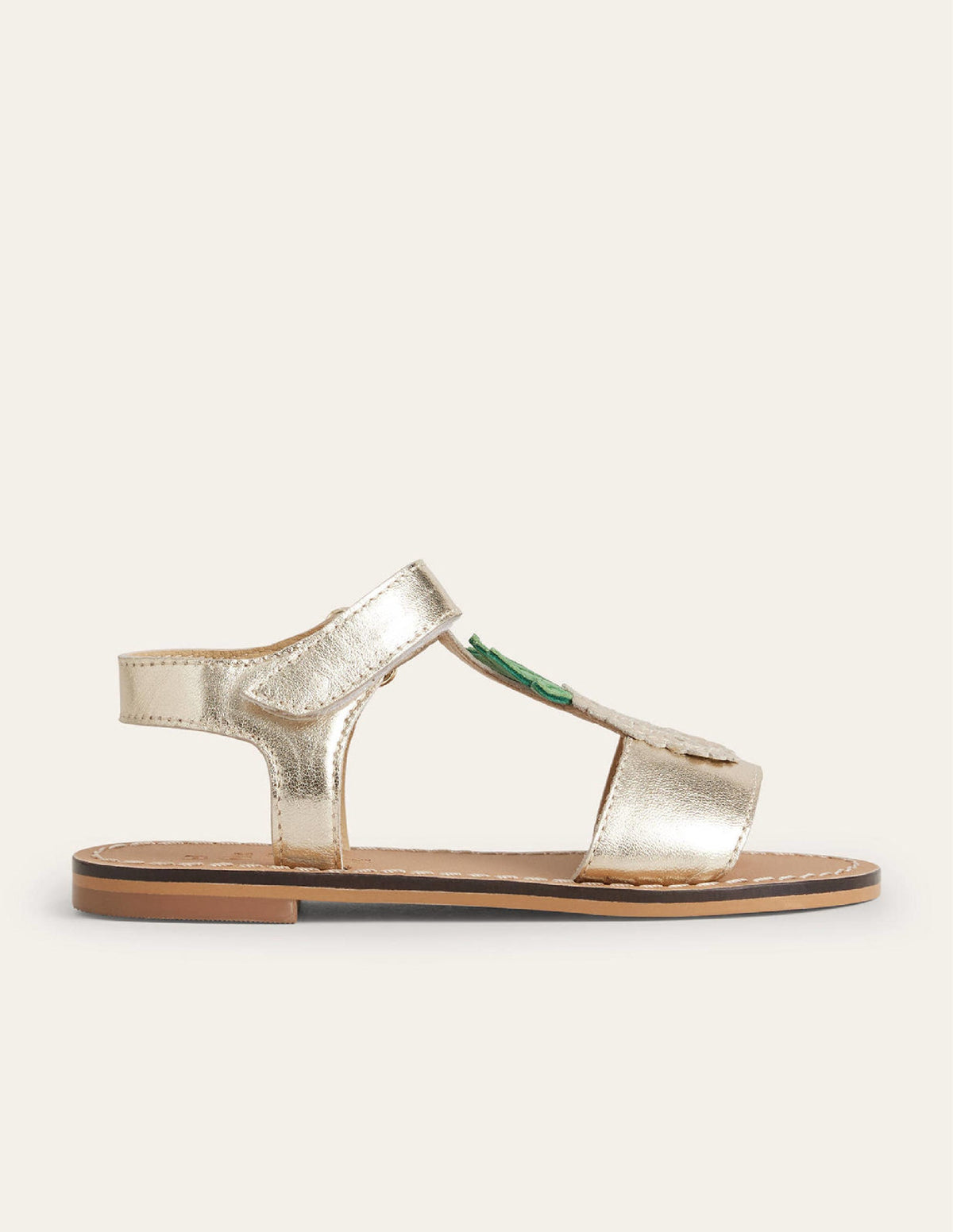 Novelty Sandals-Gold Metallic Pineapple-1