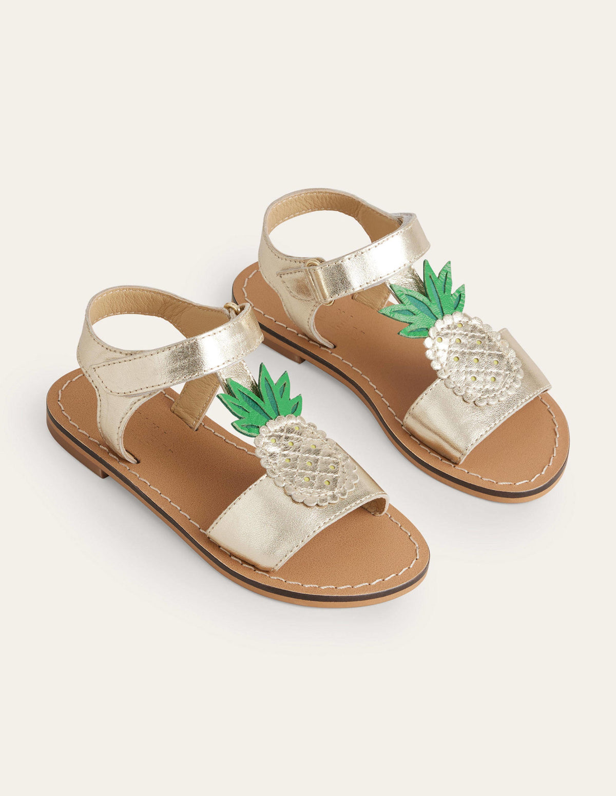 Novelty Sandals-Gold Metallic Pineapple-2
