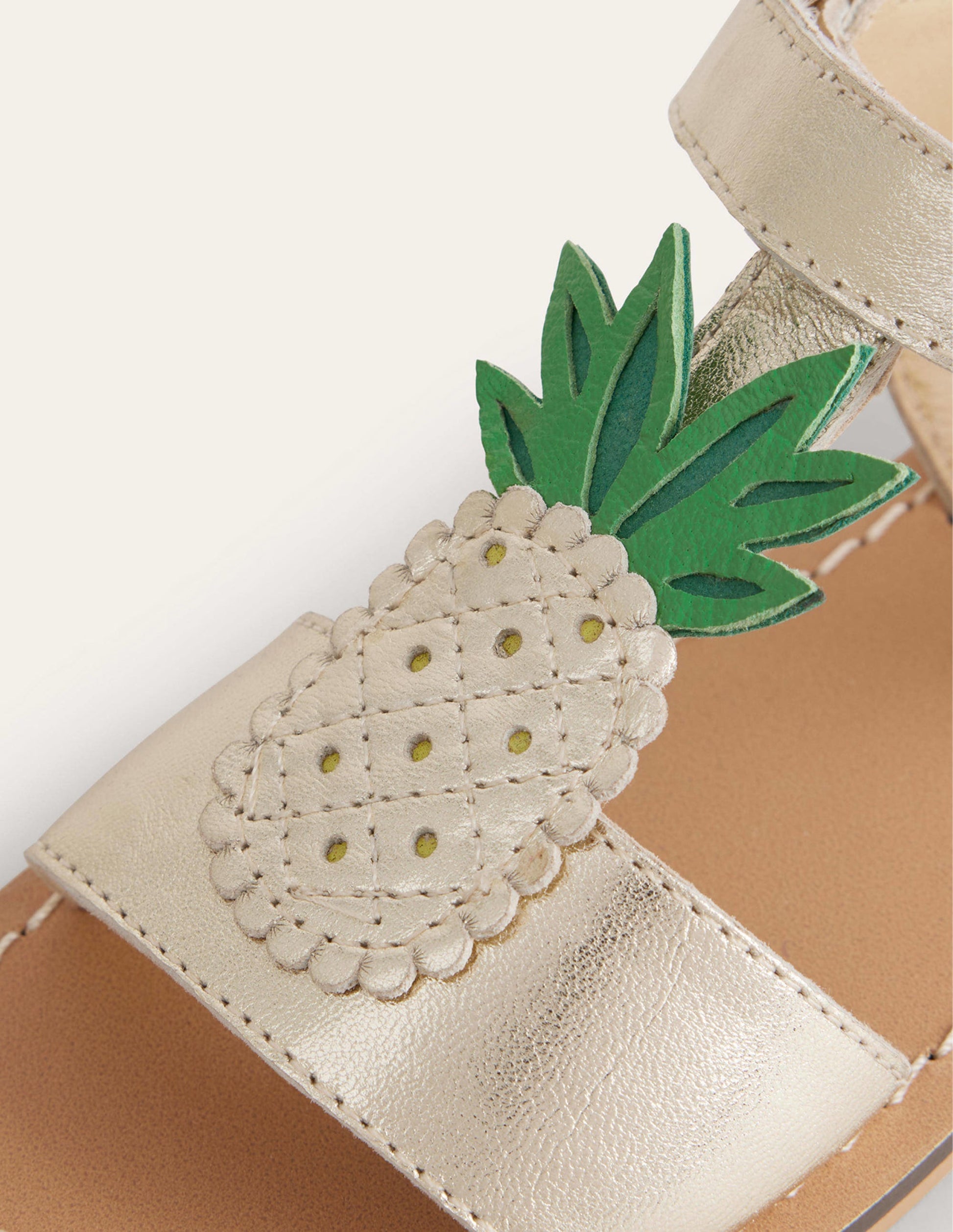 Novelty Sandals-Gold Metallic Pineapple-3