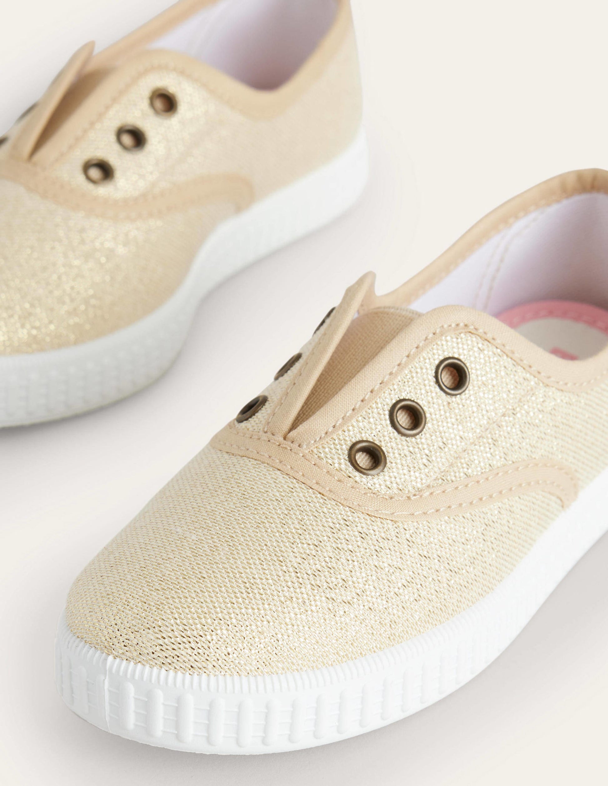 Laceless Canvas Pull-ons-Gold-3