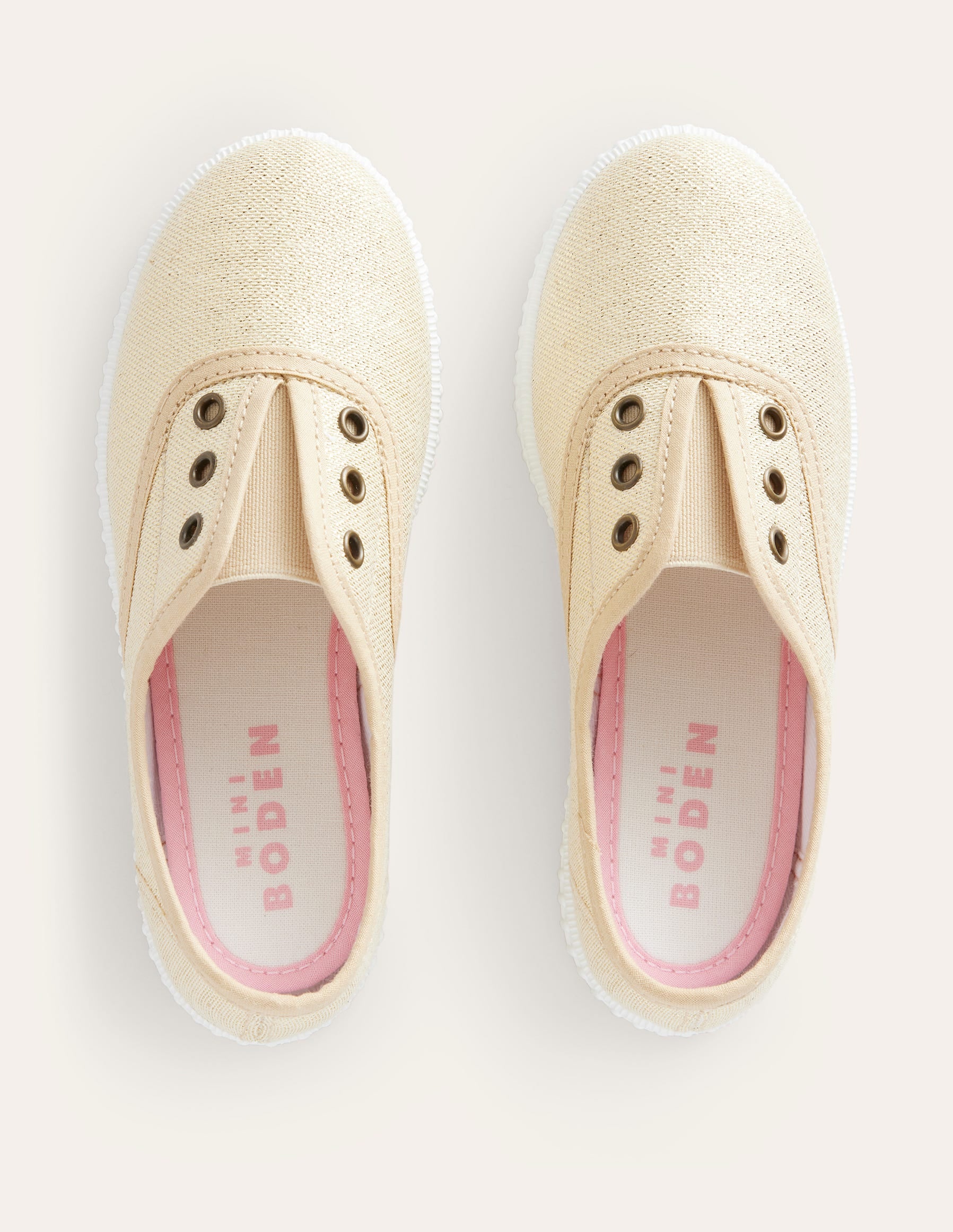 Laceless Canvas Pull-ons-Gold - Image 4
