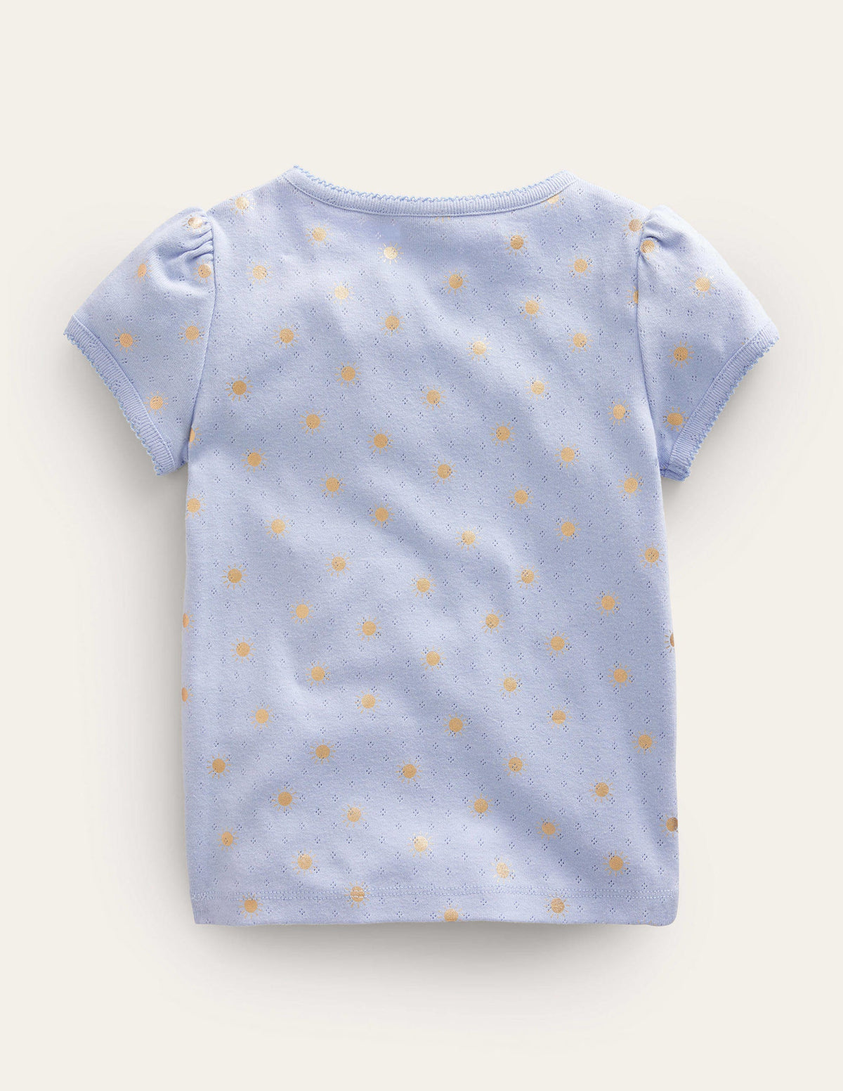 Short-Sleeved Pointelle Top-Brunnera Blue/Gold Suns-2