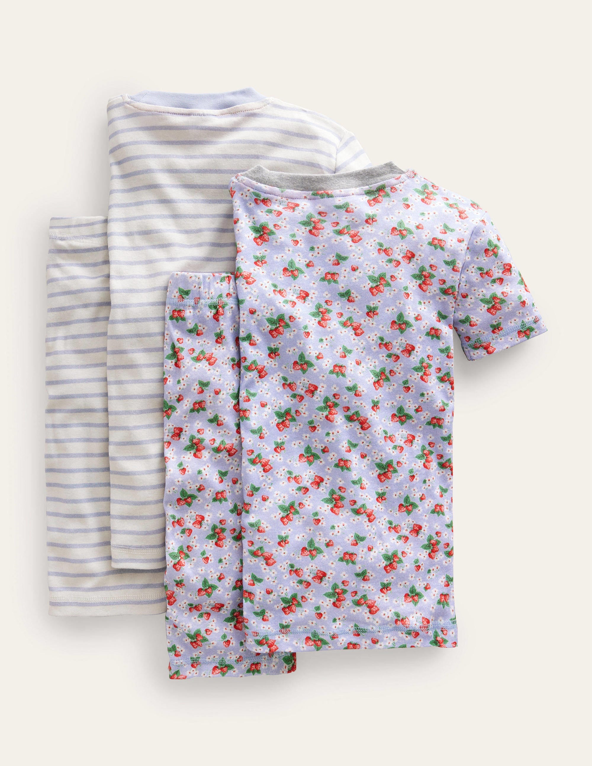 Twin Pack Short John Pajamas-Surf Blue Floral - Image 2